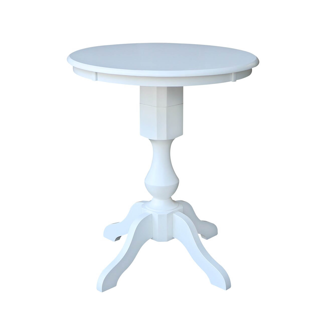 International Concepts White Round Traditional Counter Table, Wood with ...