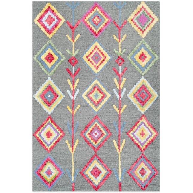 Safavieh Bellagio Montoro 2 x 3 Dark Gray/Multi Indoor Abstract Global Handcrafted Throw Rug Safavieh Bellagio Montoro 2 x 3 Dark Gray/Multi Indoor Abstract Global Handcrafted Throw Rug