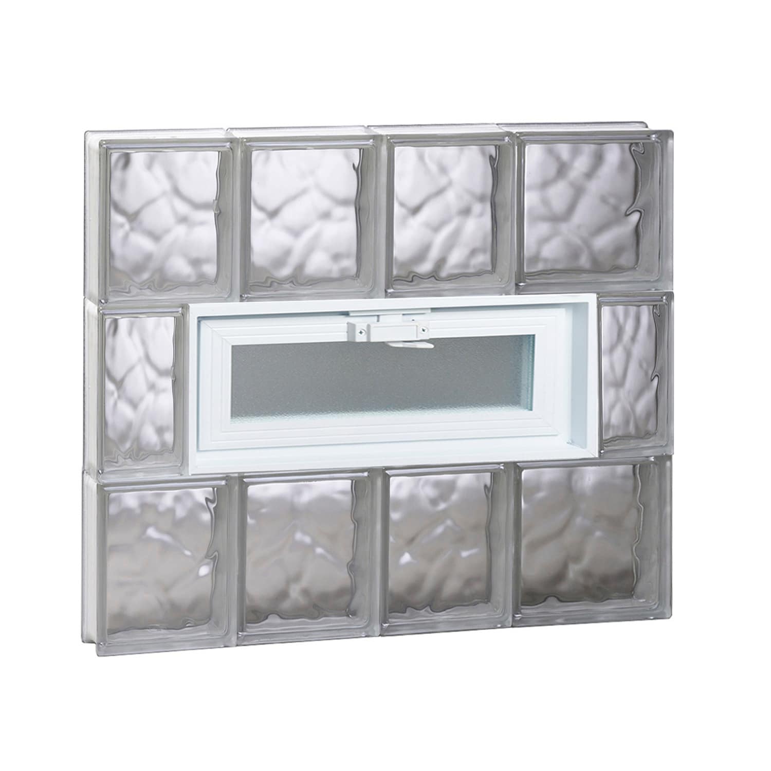 REDI2SET V2624DC Wavy Glass 25-in x 23-1/4-in Frameless Replacement Vented Glass Block Window