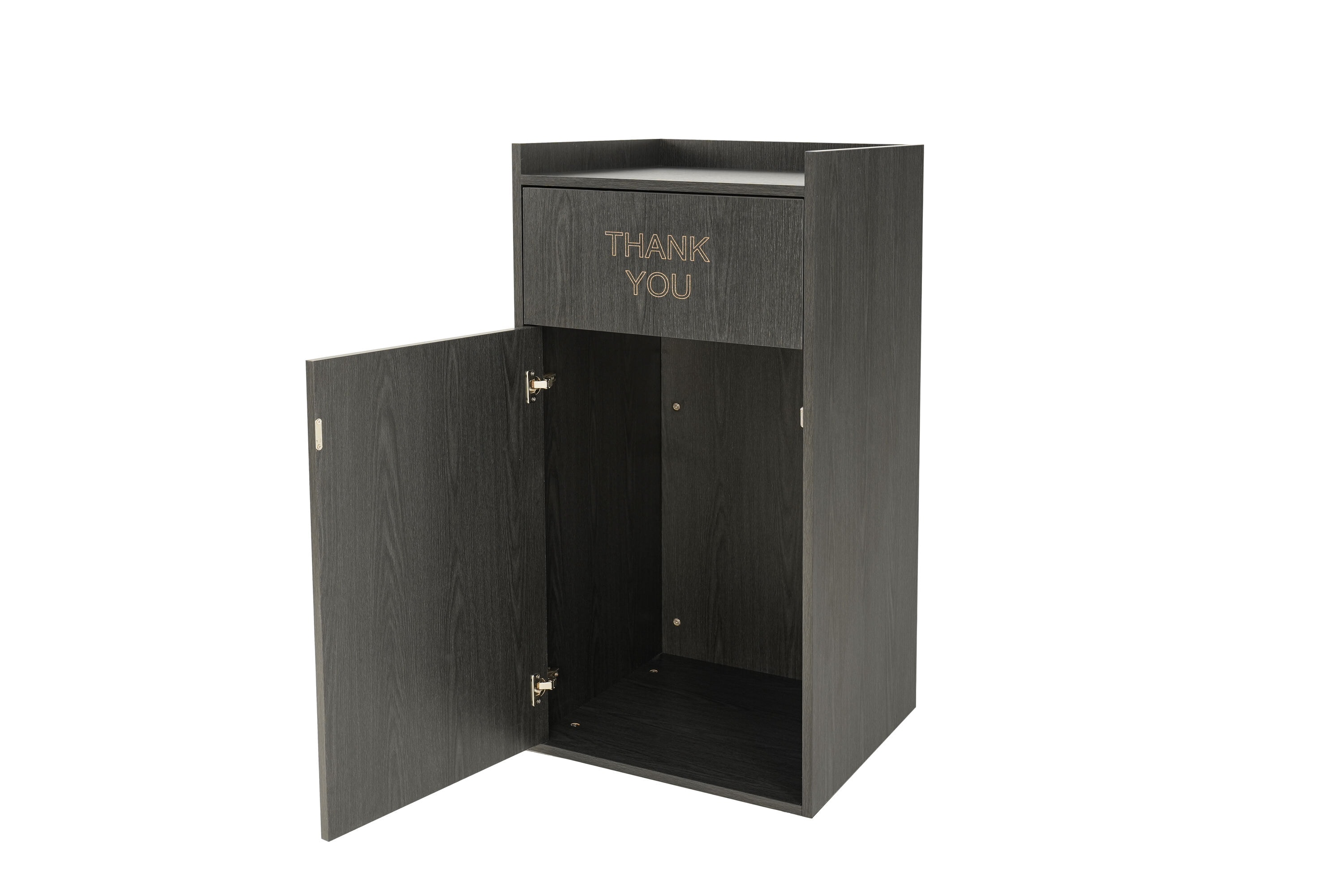 Alpine Industries 40 Gallon Black Wood Commercial Enclosed Trash