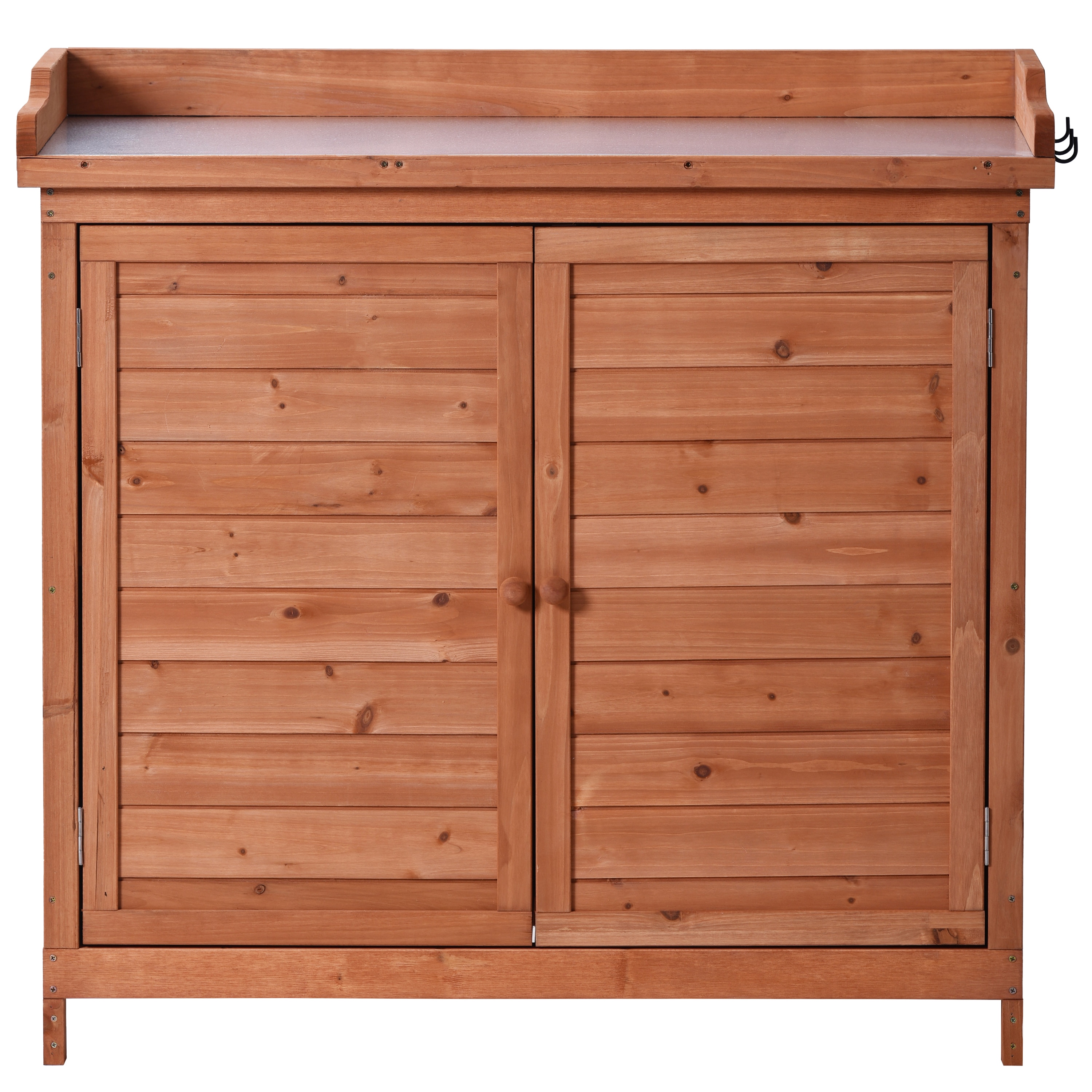 Kahomvis G243-QP717-18 Patio Workstation 39-in x 37.4-in x 19.1-in Orange Potting Bench
