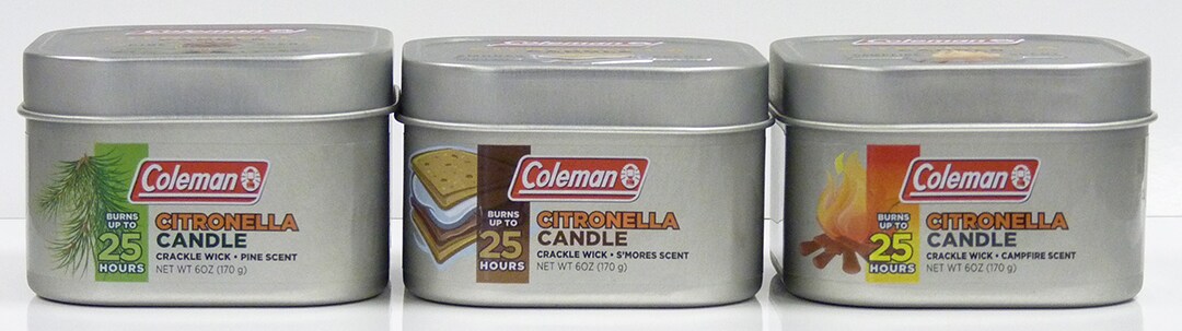 Coleman Coleman Tin Candles 3-Pack 1-Wick Tin Gray Tabletop