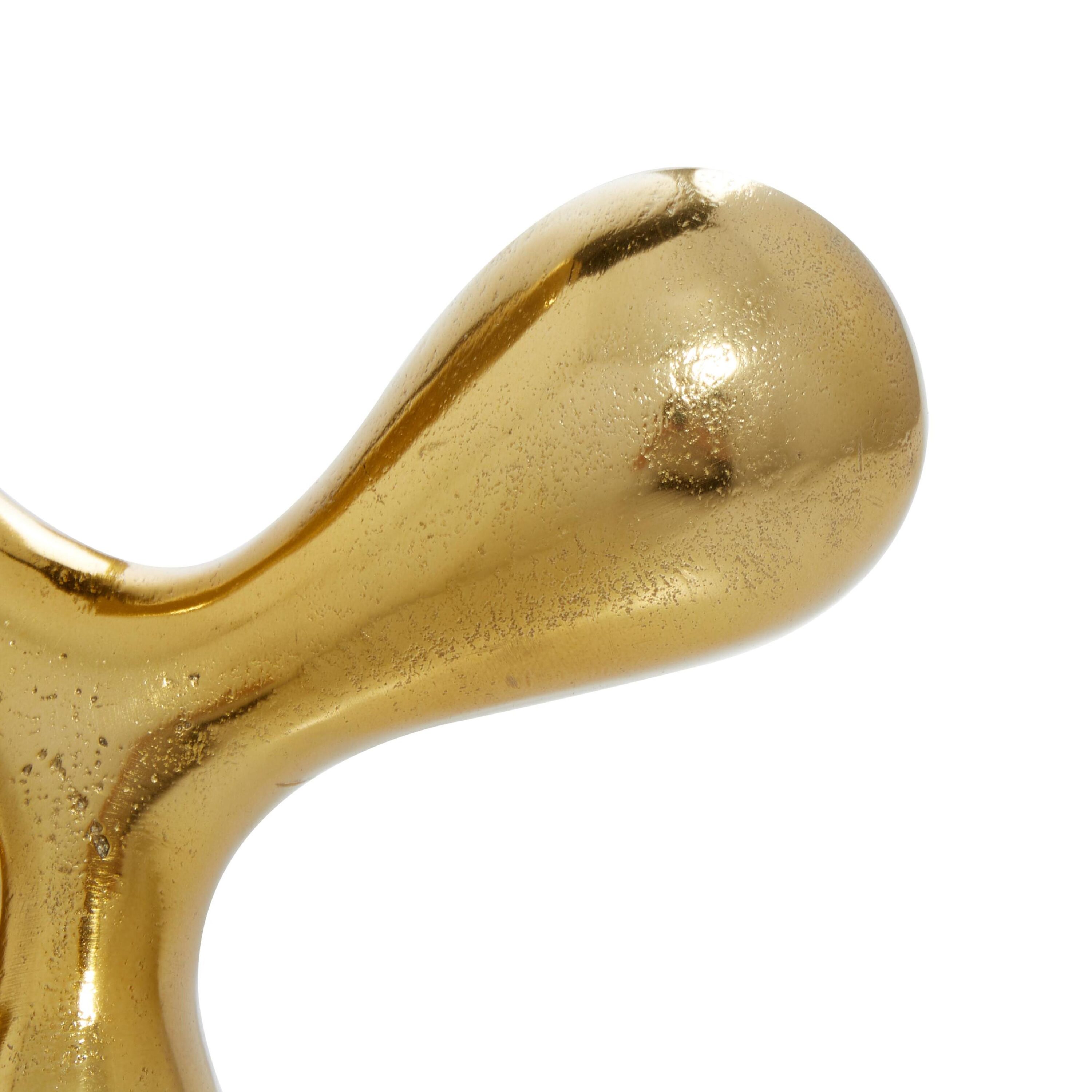 Abstract Metallic Gold Balloon Sculpture 11" Aluminum Statue