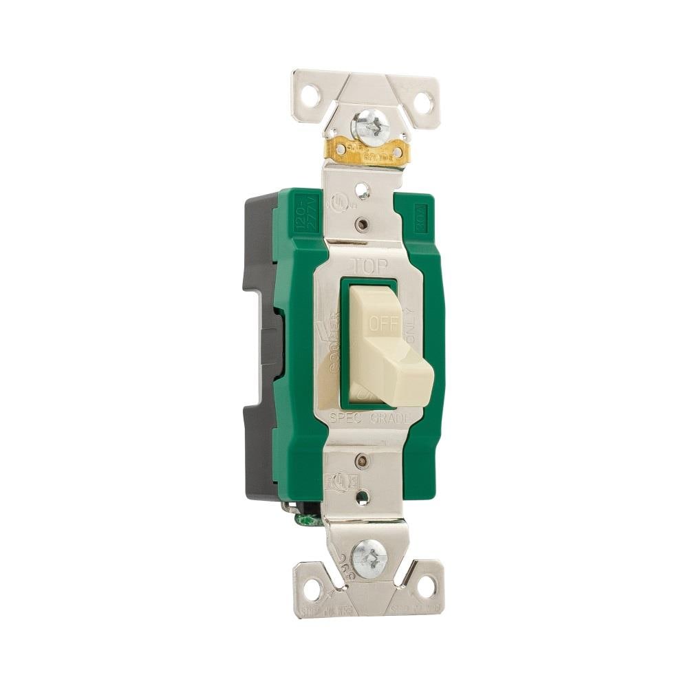 Eaton 30-amp Single-pole Toggle Light Switch, Ivory in the Light ...