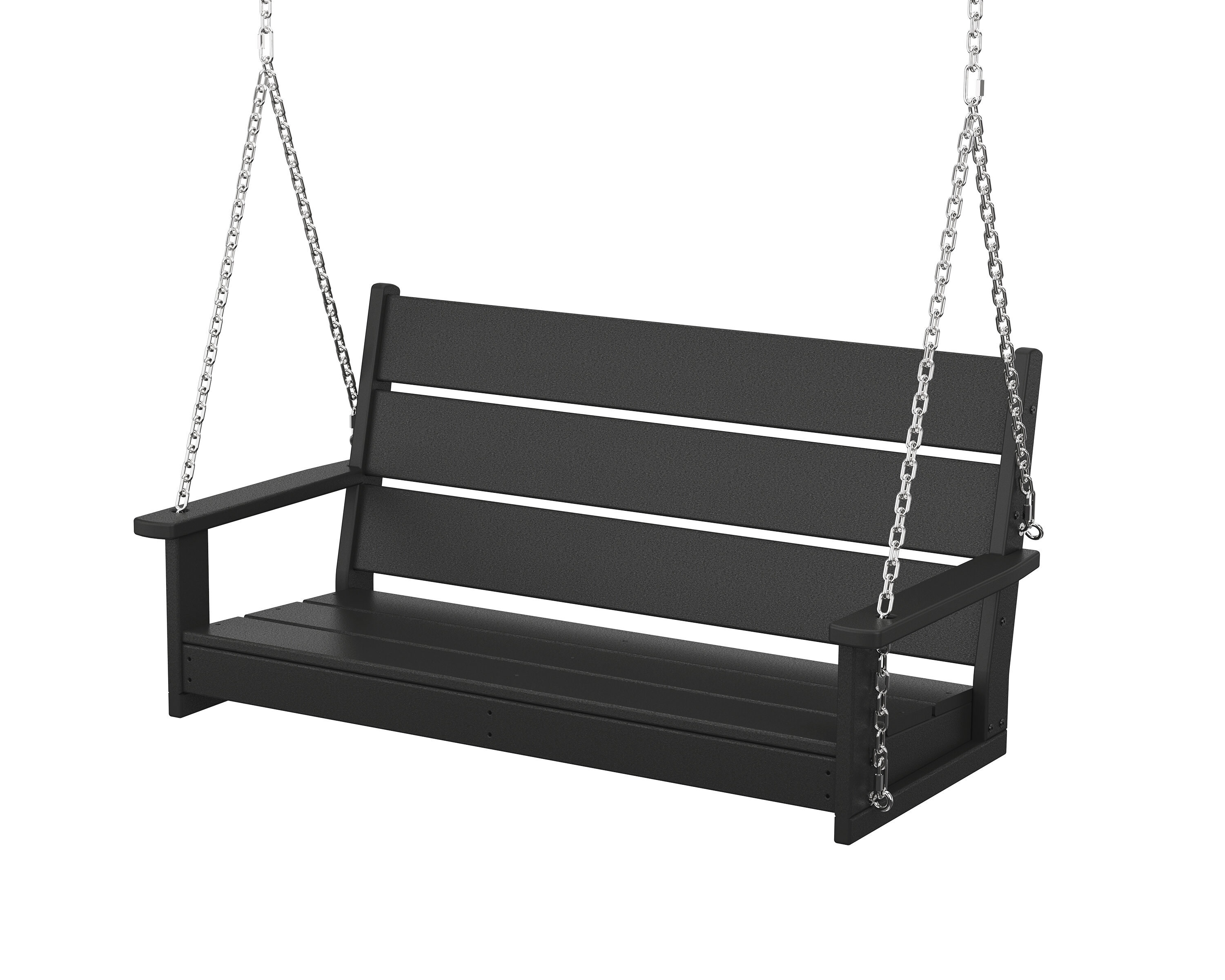 POLYWOOD MNS481BL Lakeside 2 -person Black HDPE Outdoor Swing