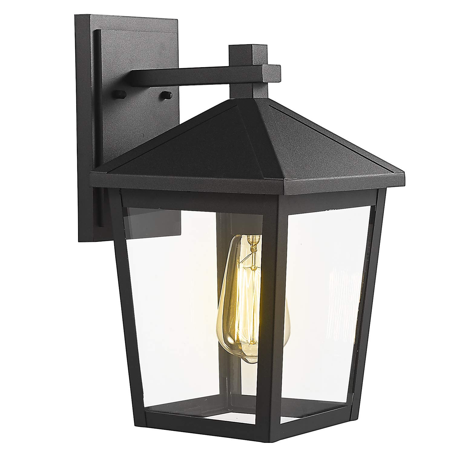 LTMATE LS20076B2 JAZAVA 1 -Light 10.5-in H Matte Black Hardwired Outdoor Wall Light