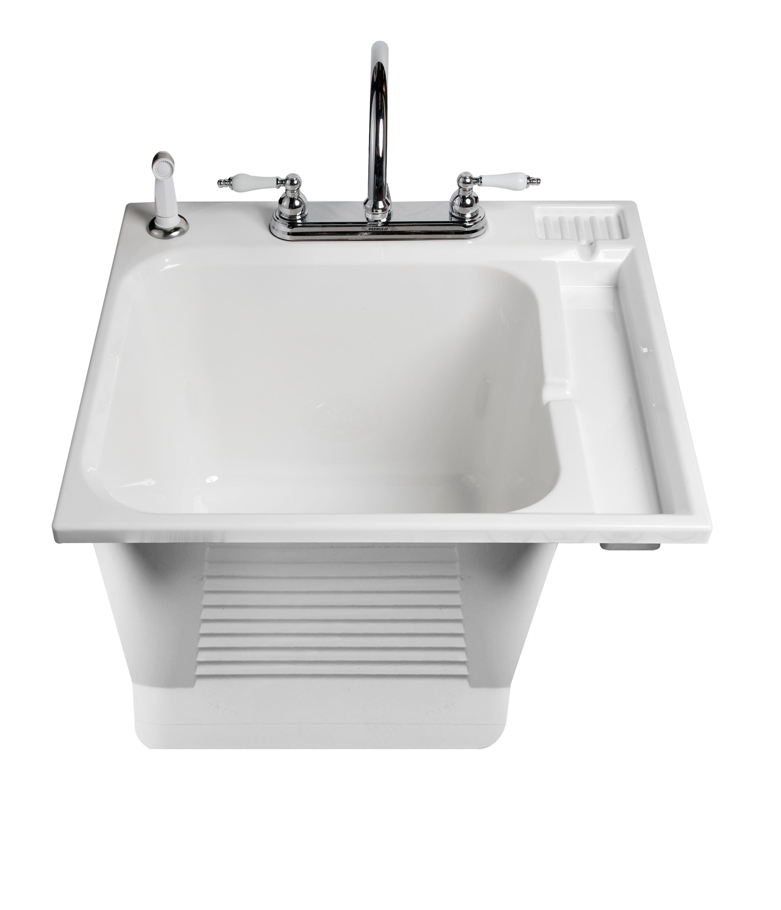 ASB 25-in x 25-in White Drop-In Laundry Sink with Faucet at