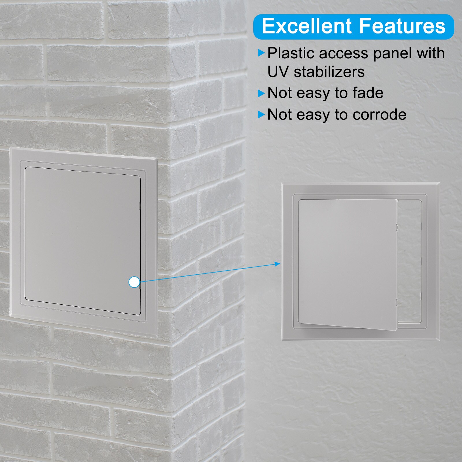 PATIKIL 5x5 inch(120x120mm) Self-Adhesive Access Panel ABS Plumbing ...