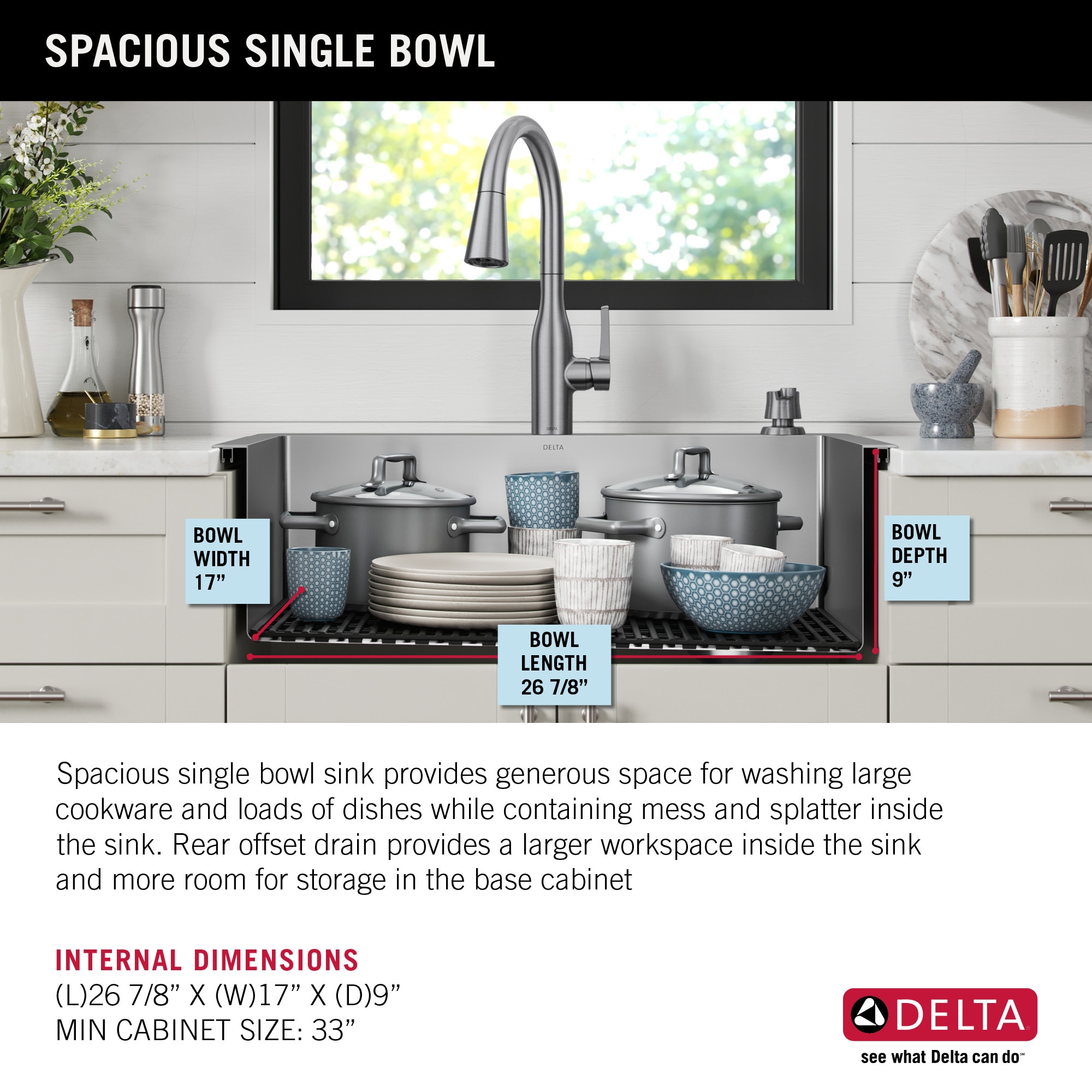 Delta Marca Dual-mount 30-in x 22-in Stainless Steel Single Bowl Kitchen  Sink in the Kitchen Sinks department at