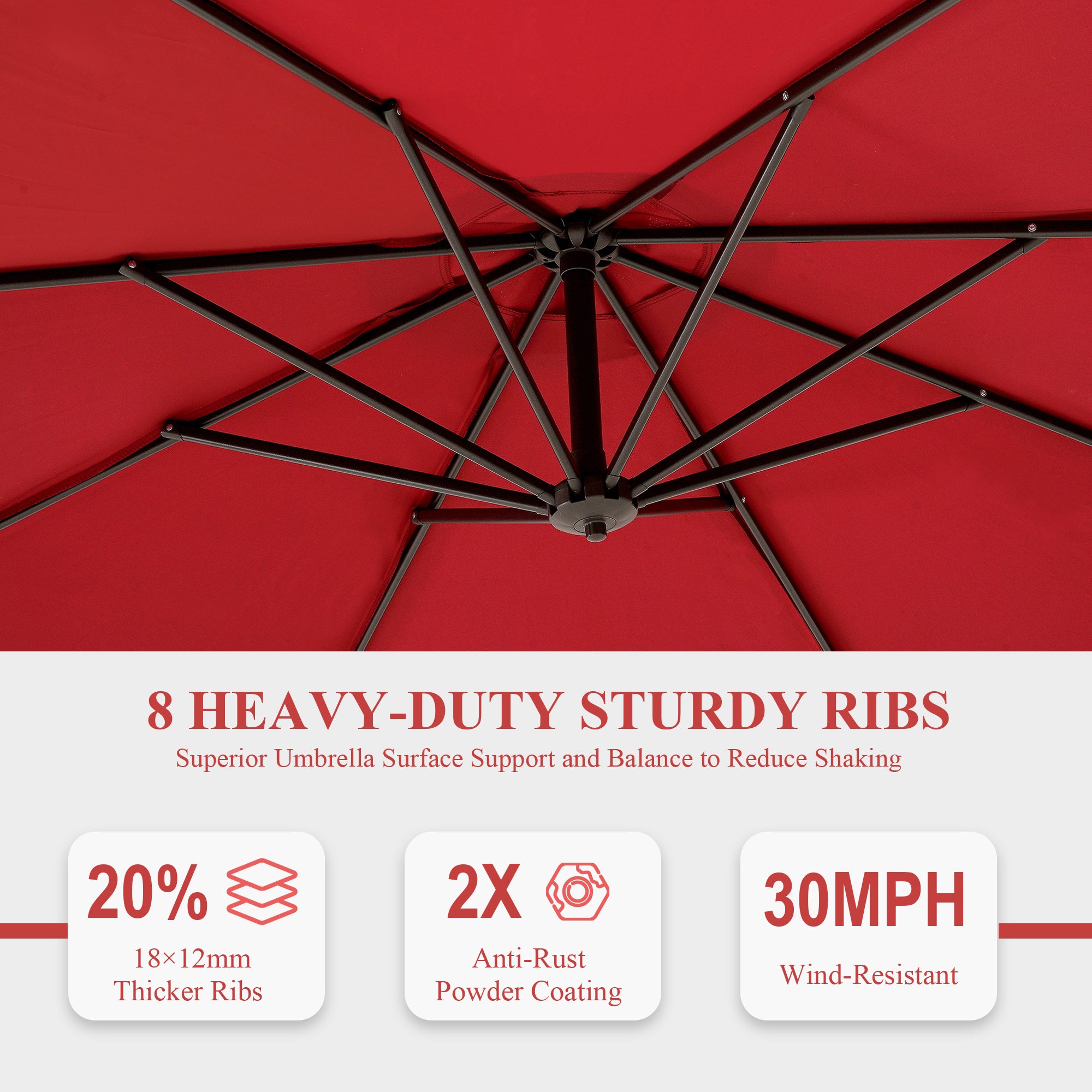 Vecelo PU01-RED&PUB01-BLK Umbrellas-2 - View #9