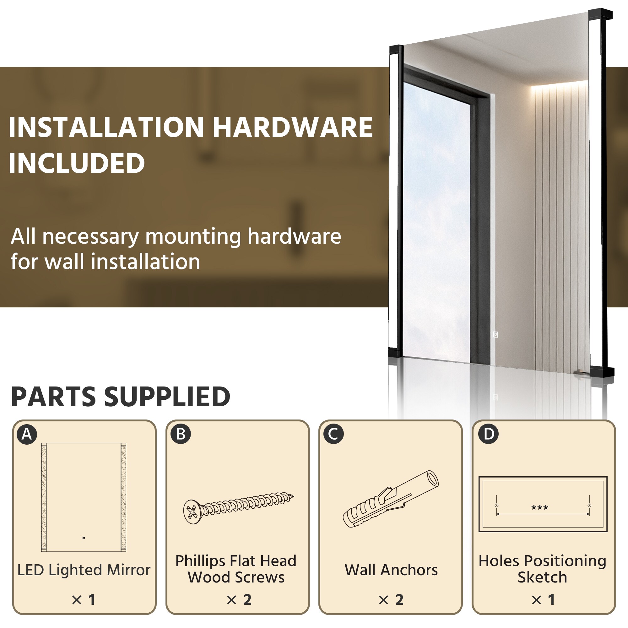 WELLFOR M1FM5530MB Framed-Bath-Mirrors - View #8