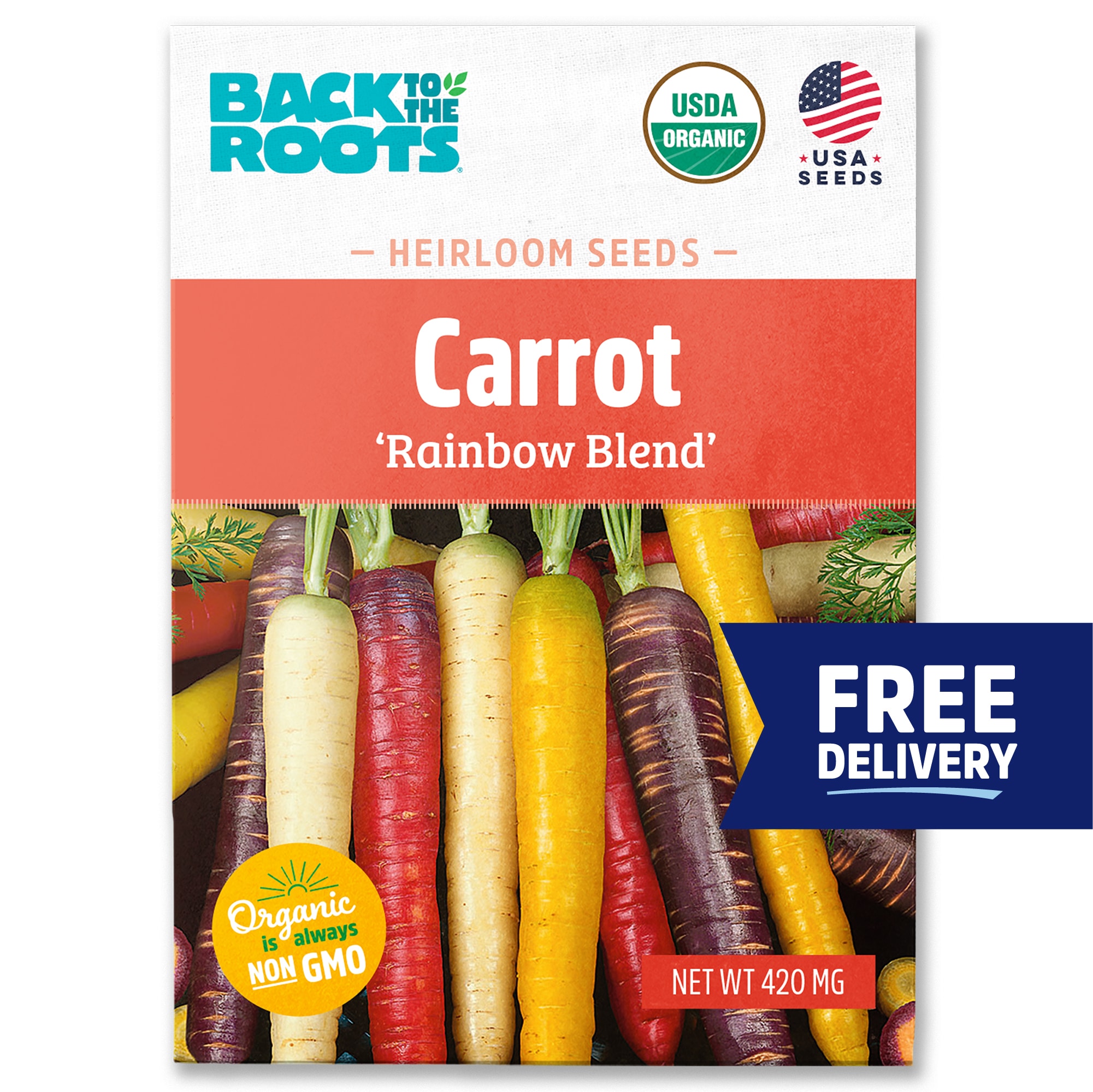 Back to the Roots Organic Rainbow carrot Seeds 1 Pack(s)