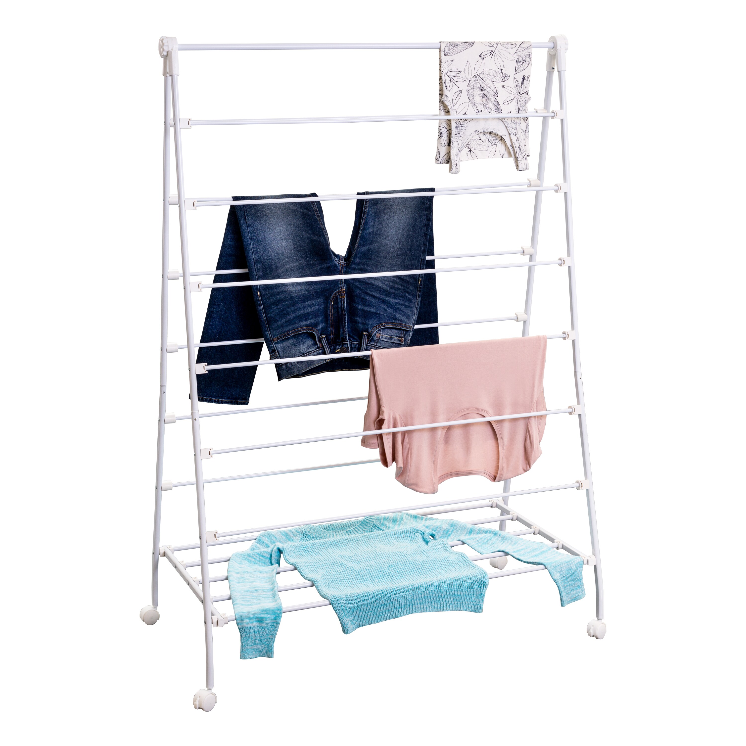 Honey-Can-Do Freestanding Indoor Black Metal Drying Rack with Retractable  Design and Melamine Veneer Top Shelf in the Clotheslines & Drying Racks  department at