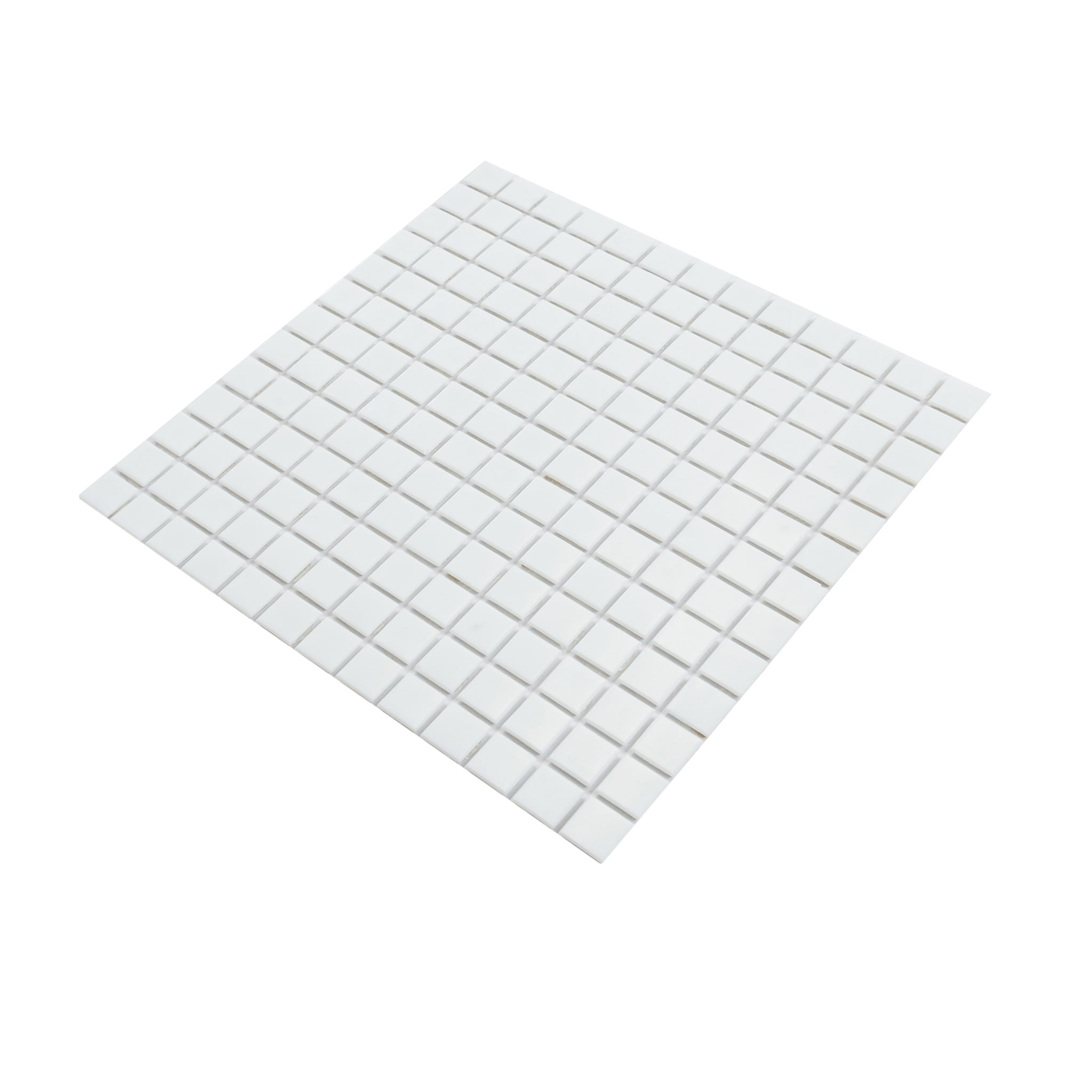 Rice White 12" x 12" Iridescent Glass Mosaic Tile