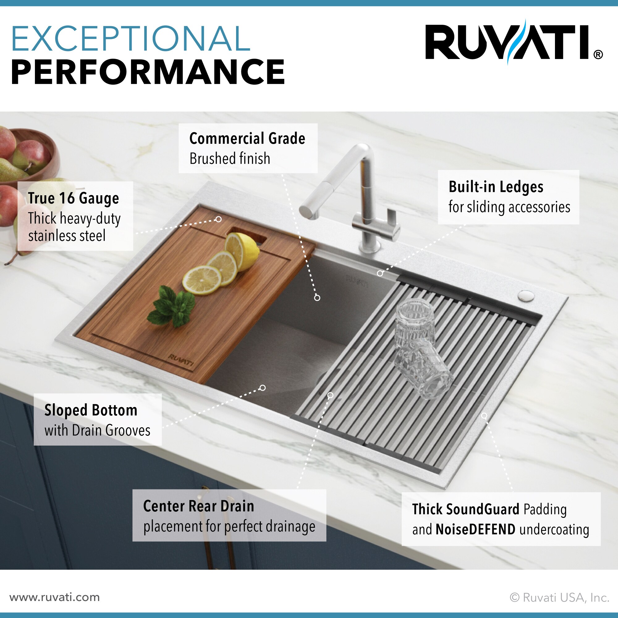 Ruvati RVH8030 Kitchen-Sinks - View #8