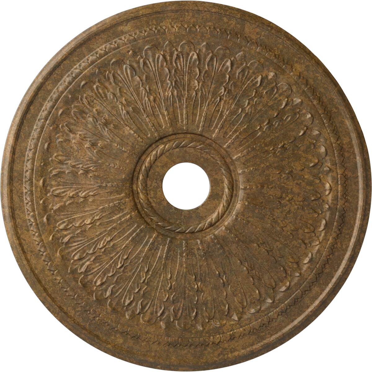 Ekena Millwork CM29OARZS Oakleaf 29.125-in W x 29.125-in L Painted Rubbed Bronze Polyurethane Whole Ceiling Medallion