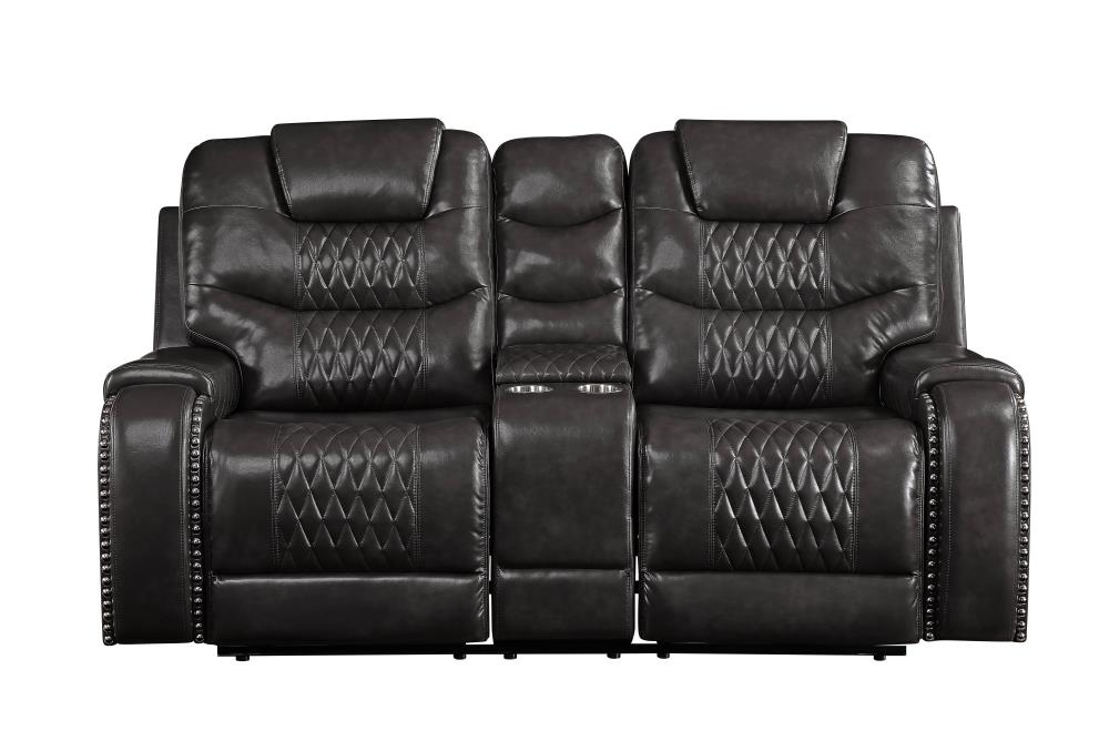 ACME FURNITURE 55411 Braylon 78-in Modern Magnetite PU 2 -seater Reclining Loveseat