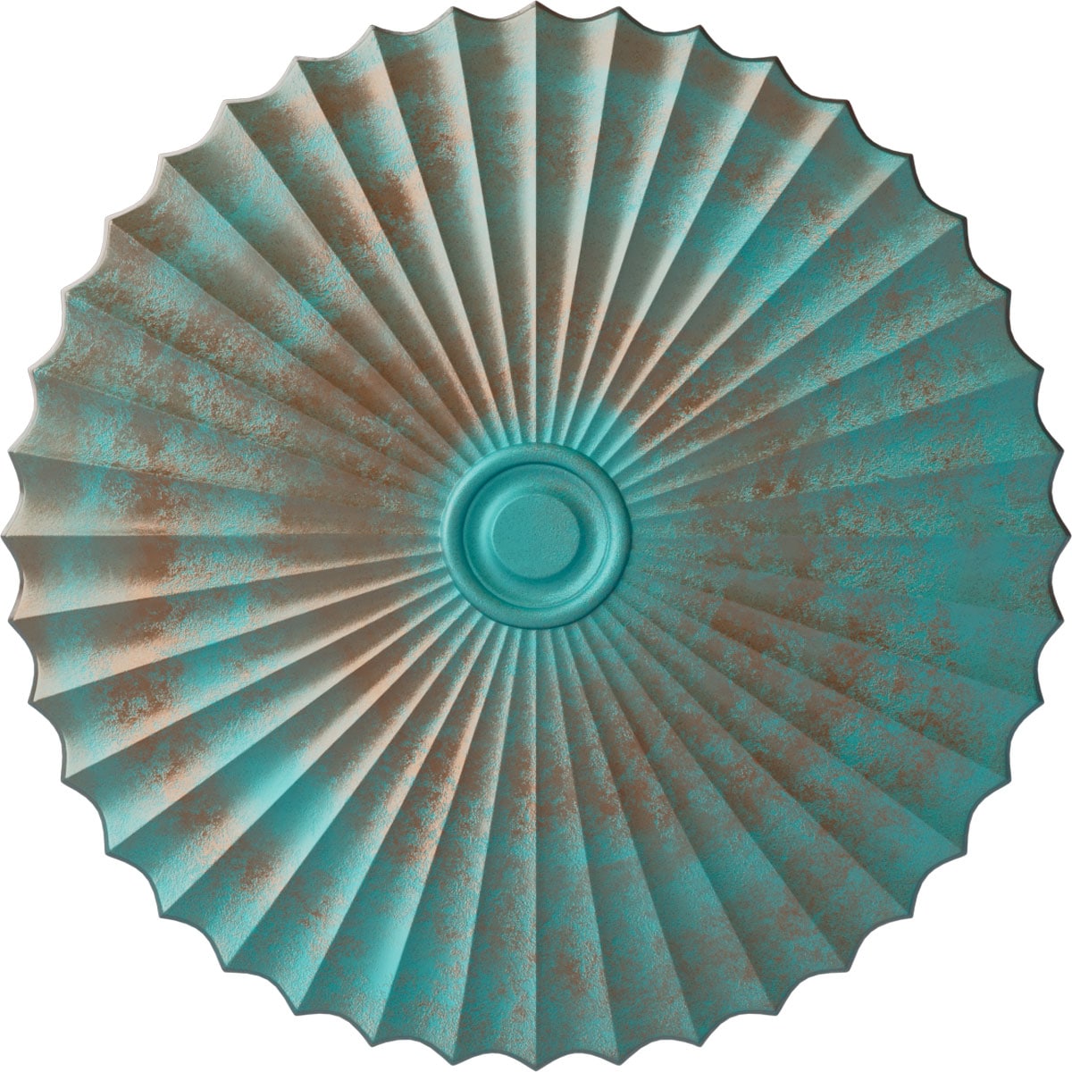 Ekena Millwork CM48SHCGS Shakuras 47.625-in W x 47.625-in L Painted Copper Green Patina Polyurethane Whole Ceiling Medallion