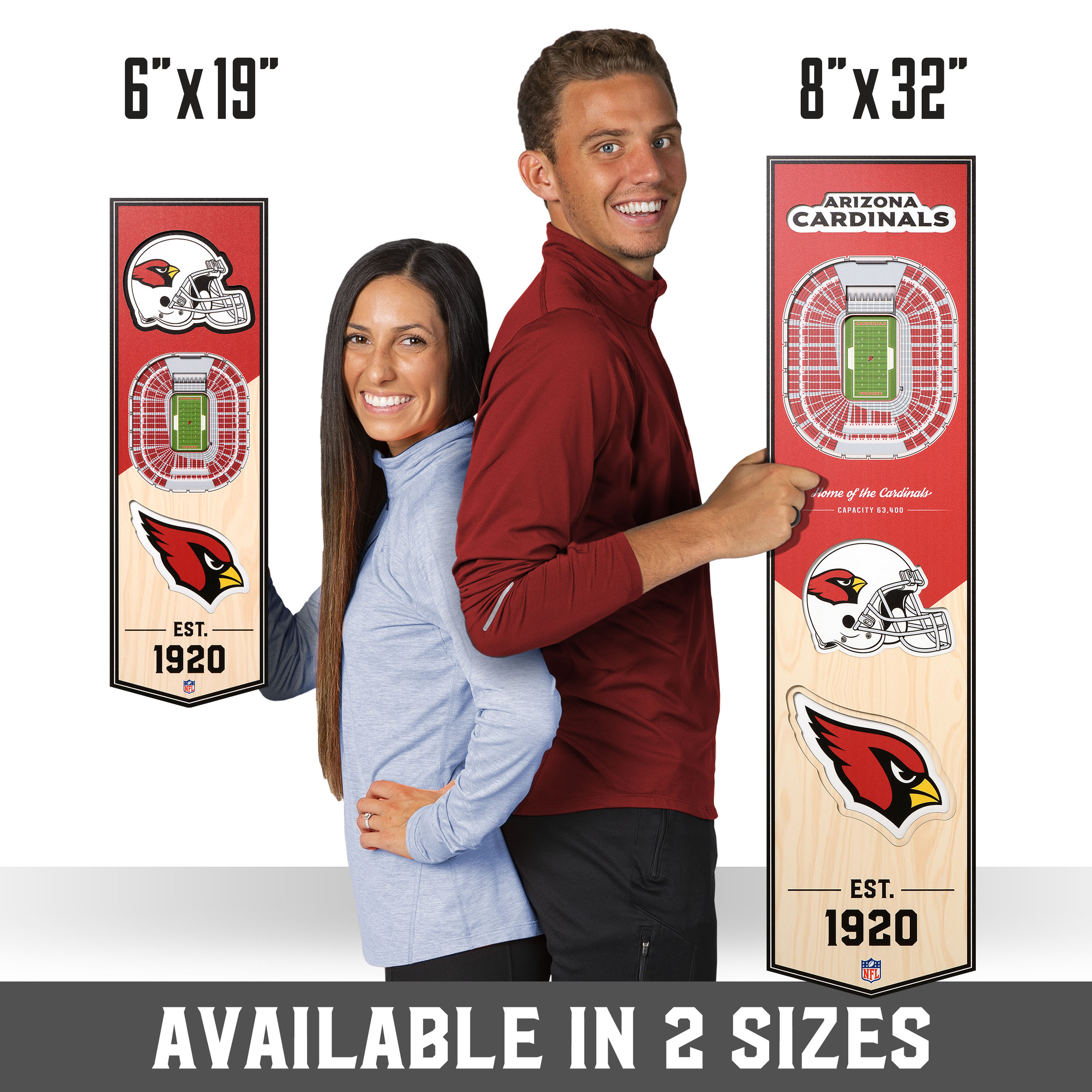 8 x 32 NFL Arizona Cardinals 3D Stadium Banner