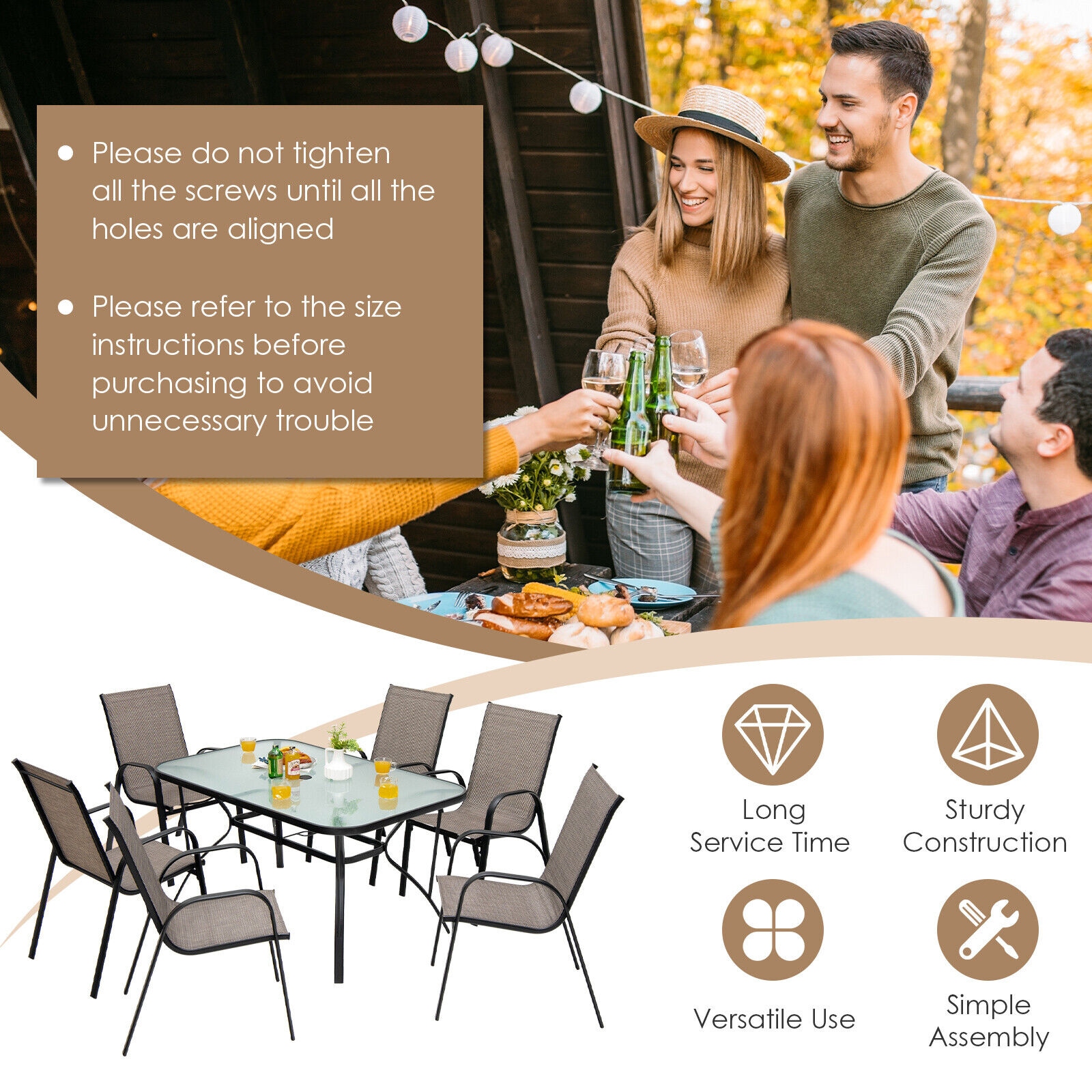 Forclover HBV-8592DK Patio-Dining-Sets - View #6