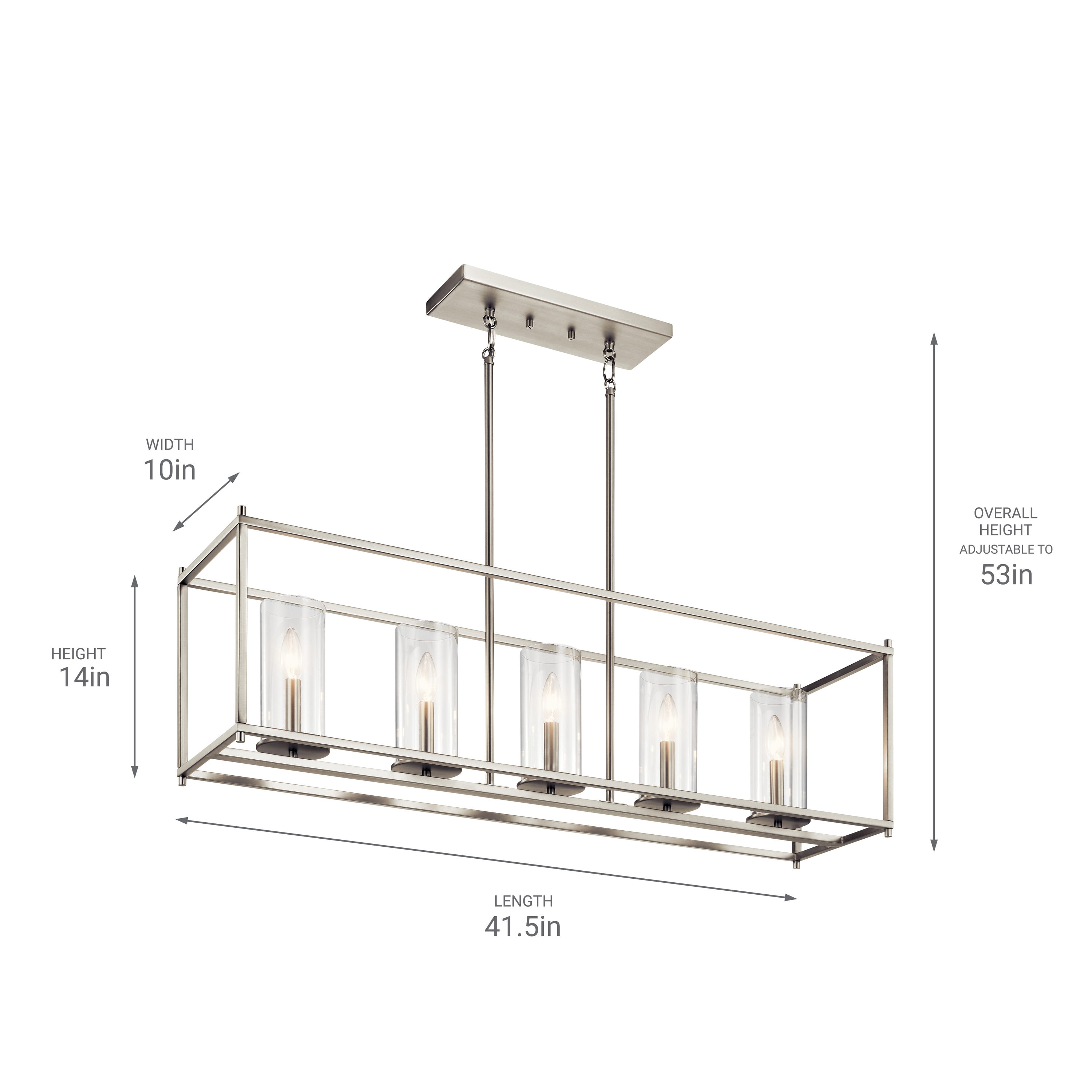 Kichler Crosby 5-Light Brushed Nickel Modern/Contemporary Chandelier ...