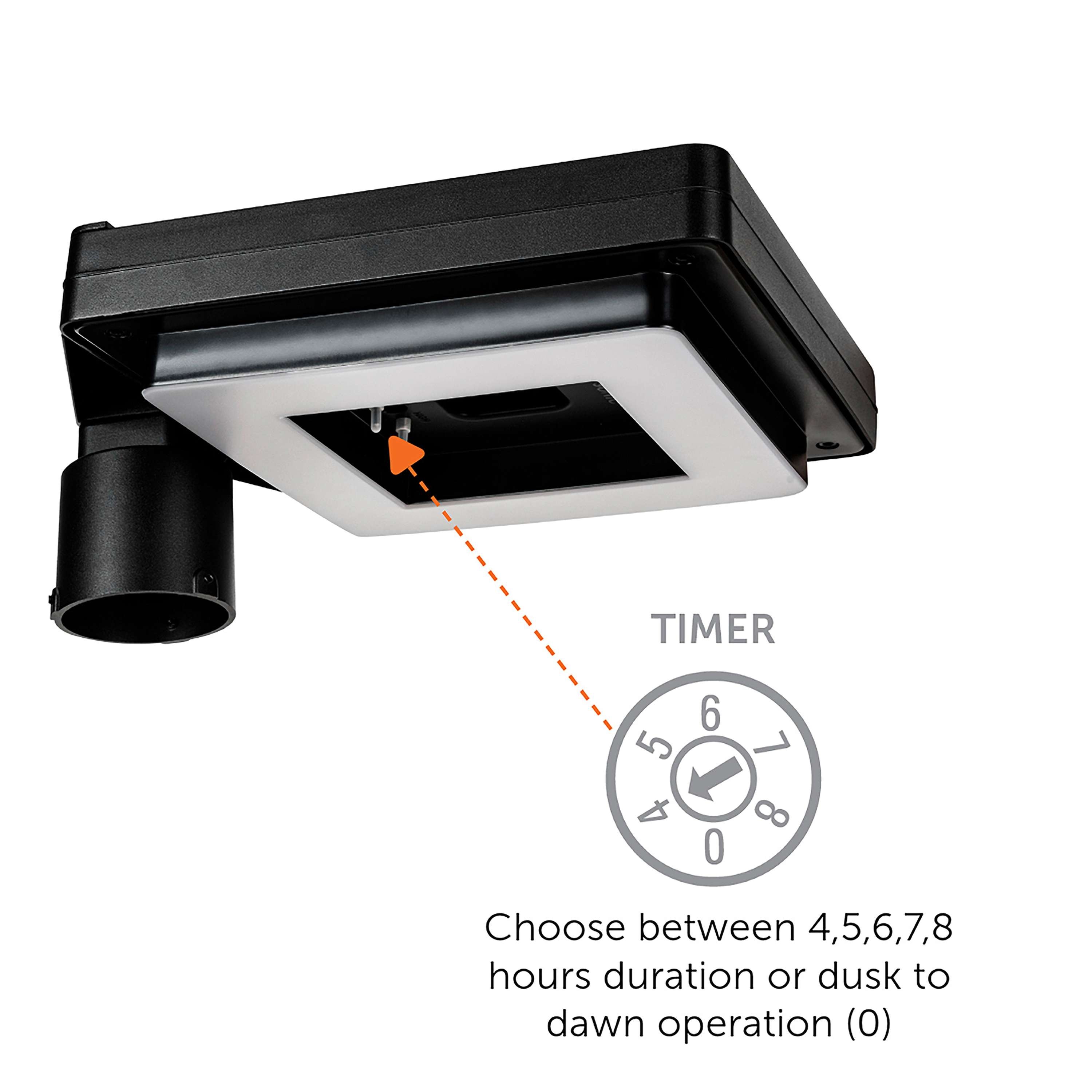 Black Aluminum Modern LED Solar Lamp Post Light