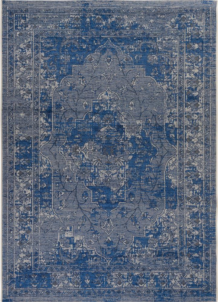 Safavieh PAL128-78121-8 Palazzo Carpi 8 x 11 (ft) Loomed Synthetic Light Blue/Blue Rectangular Indoor Distressed/Overdyed Vintage Area rug