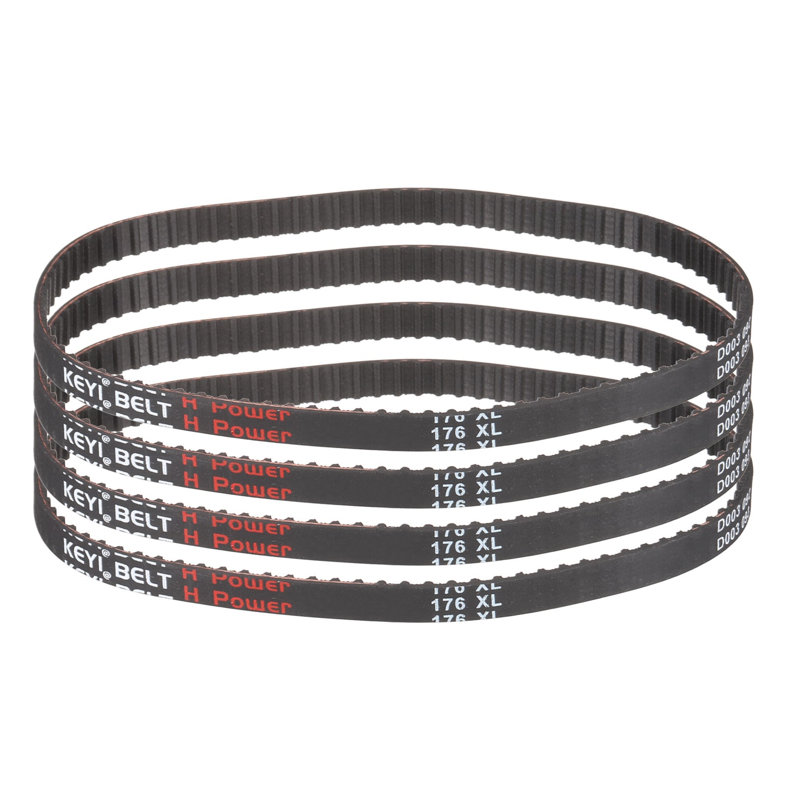 Unique Bargains 4pcs 176XL 037 Timing Belt 88 Teeth Rubber Geared Cogged Belt 0.37in Width 0.20in Pitch Mechanical Replacement Belts #S26051500UX5017