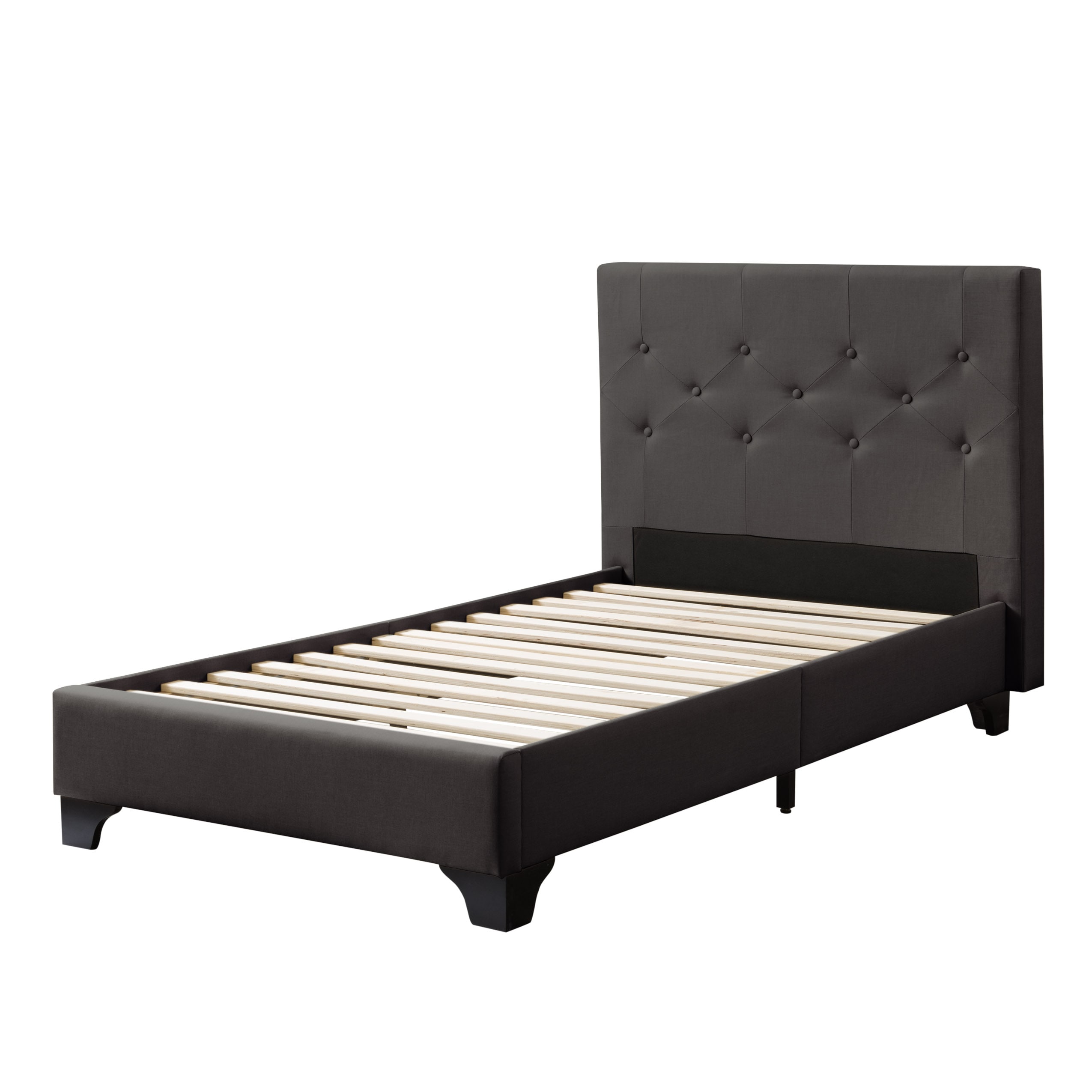 CorLiving BRH-101-S Nova Ridge Dark Grey Twin Upholstered Panel Bed