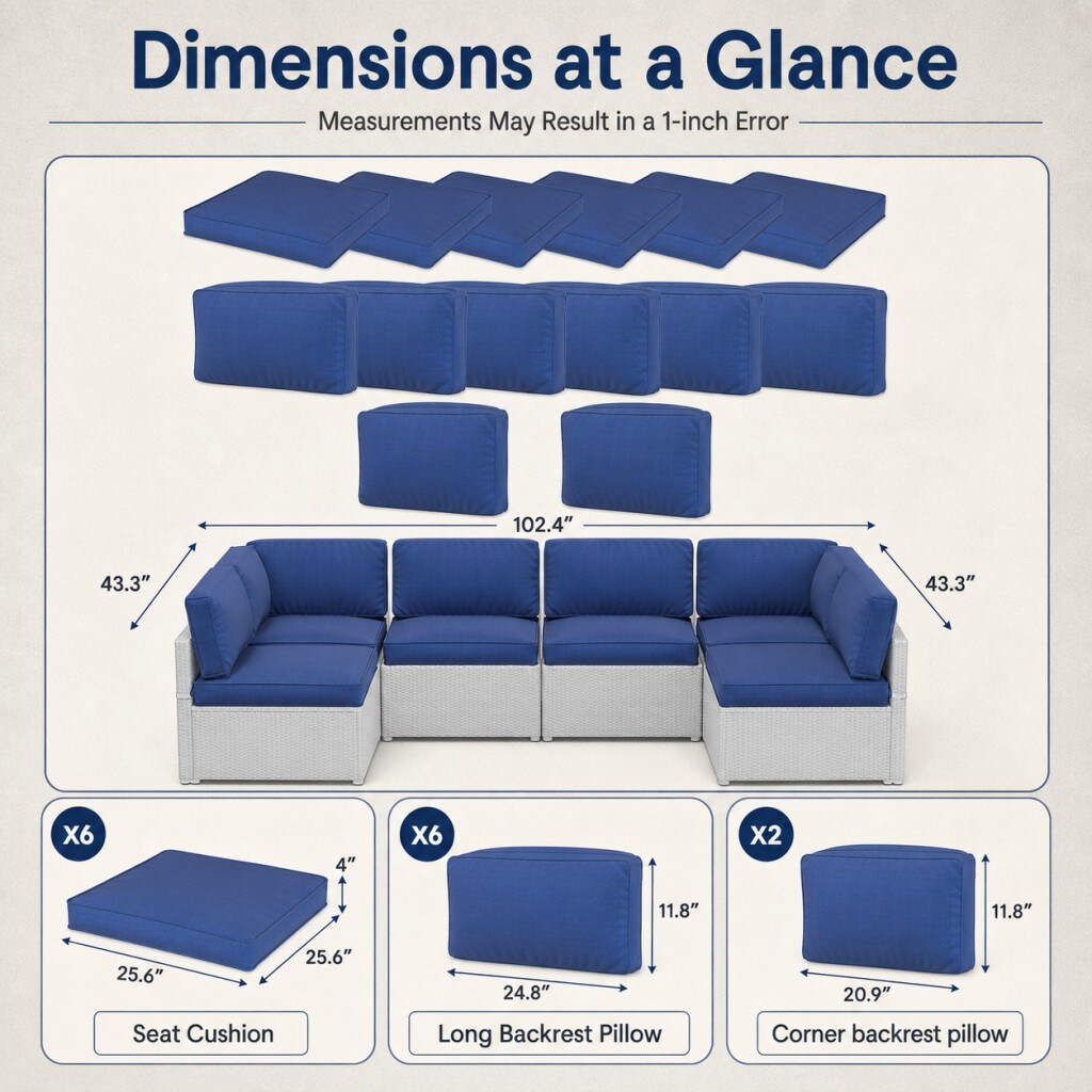 YODOLLA 16002DBU-ZD-Y-LS02 Patio-Furniture-Cushions - View #4