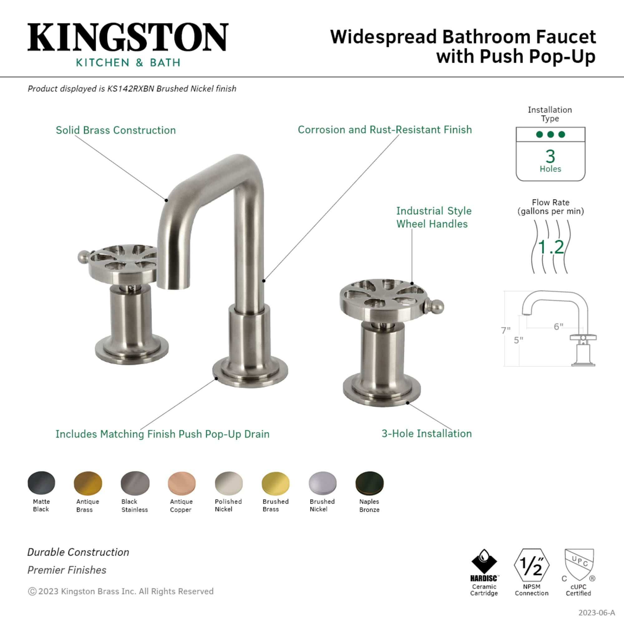 Kingston Brass WLKS142RXBB Lavatory-Faucets - View #2