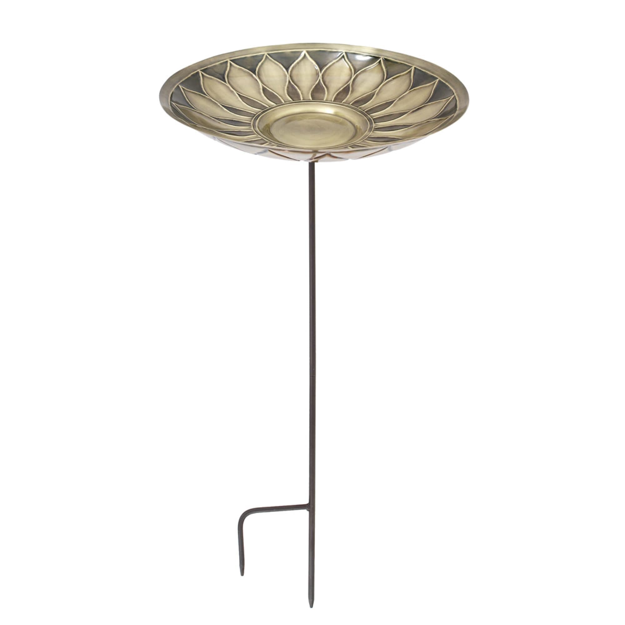 ACHLA Designs - 39.75-in H Bronze Metal Birdbath bowl