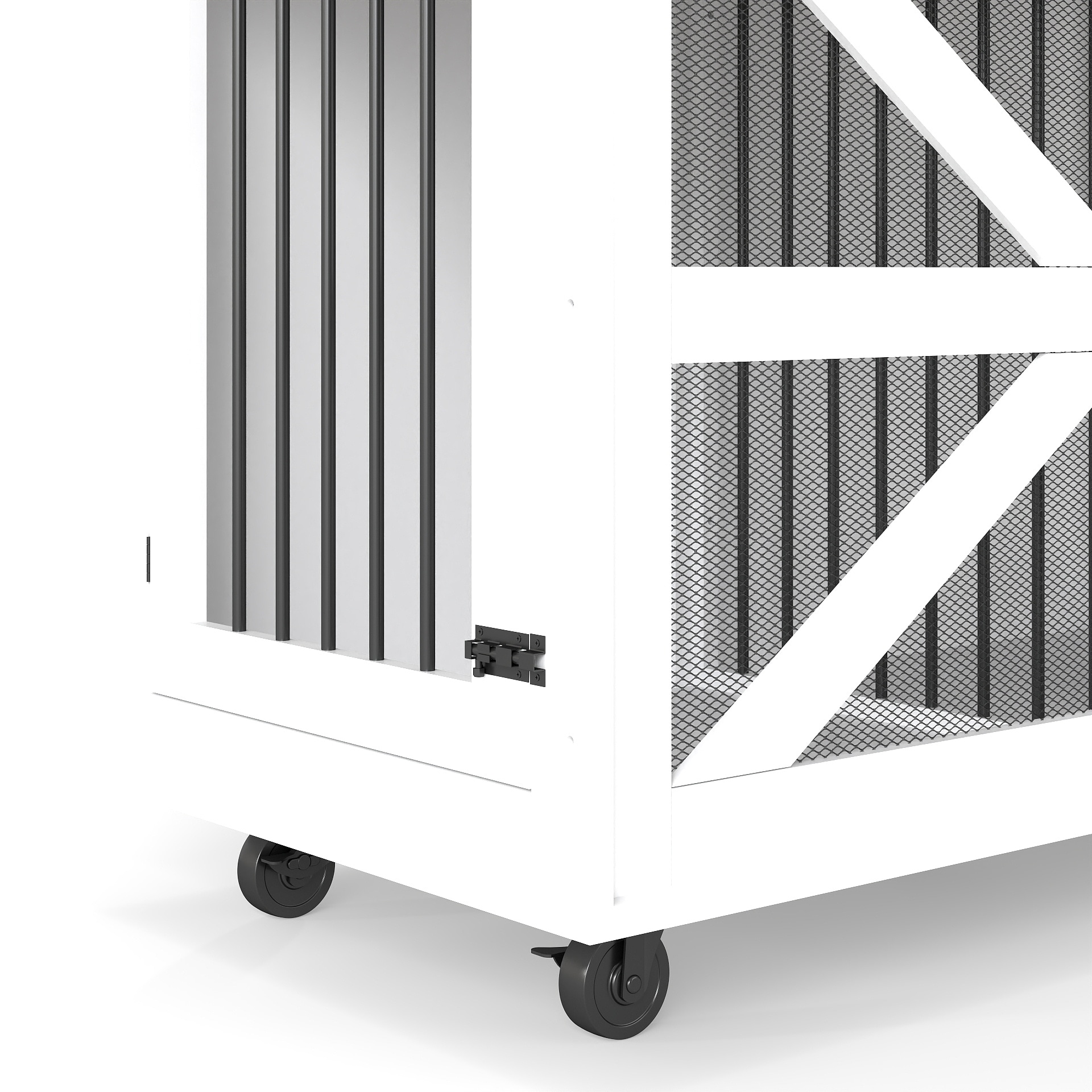 Huluwat Mobile Dog Crate with Flip-Top Feeding Door Dual-Access and 5 ...