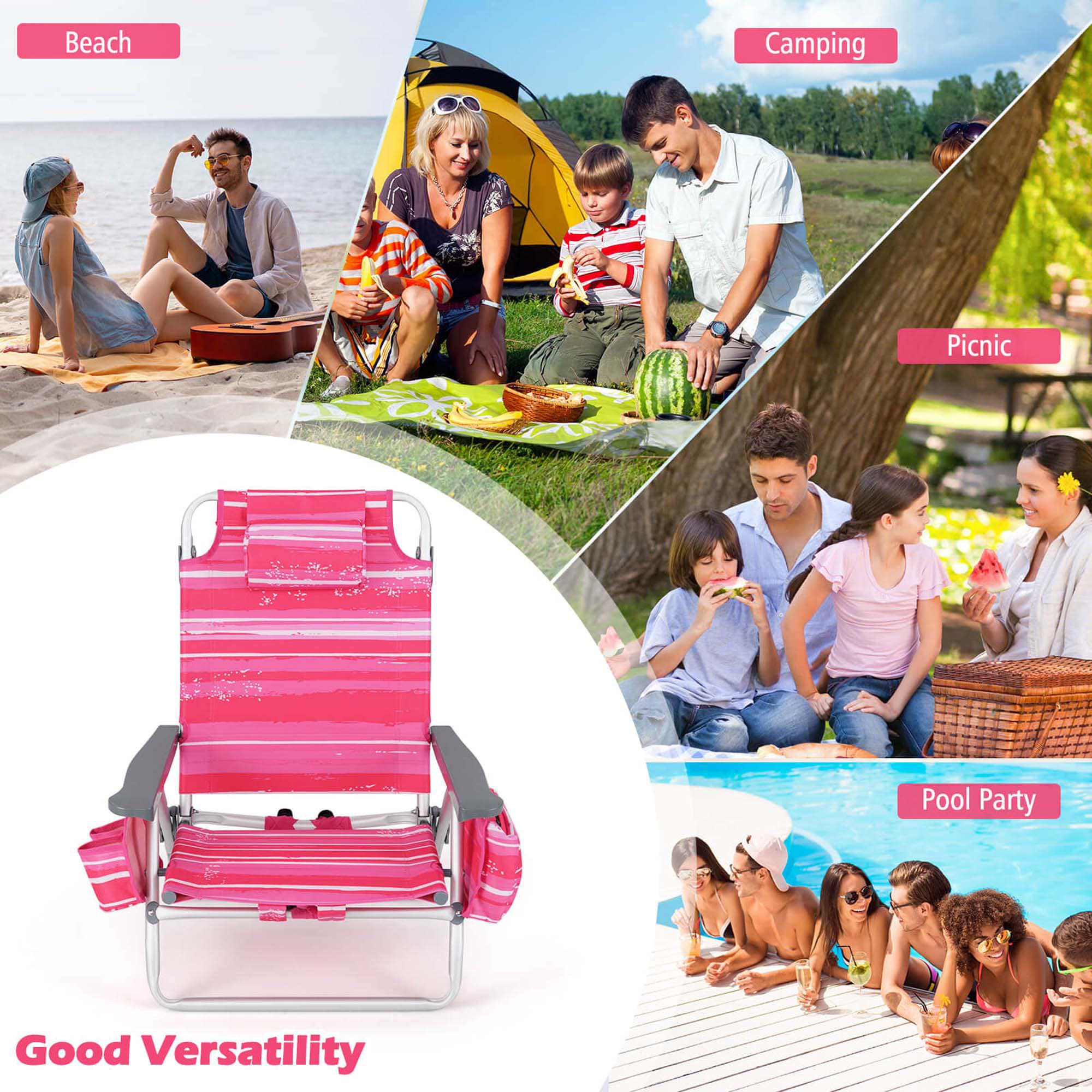 Costway HCST05865 Beach-Camping-Chairs - Thumbnail View #3