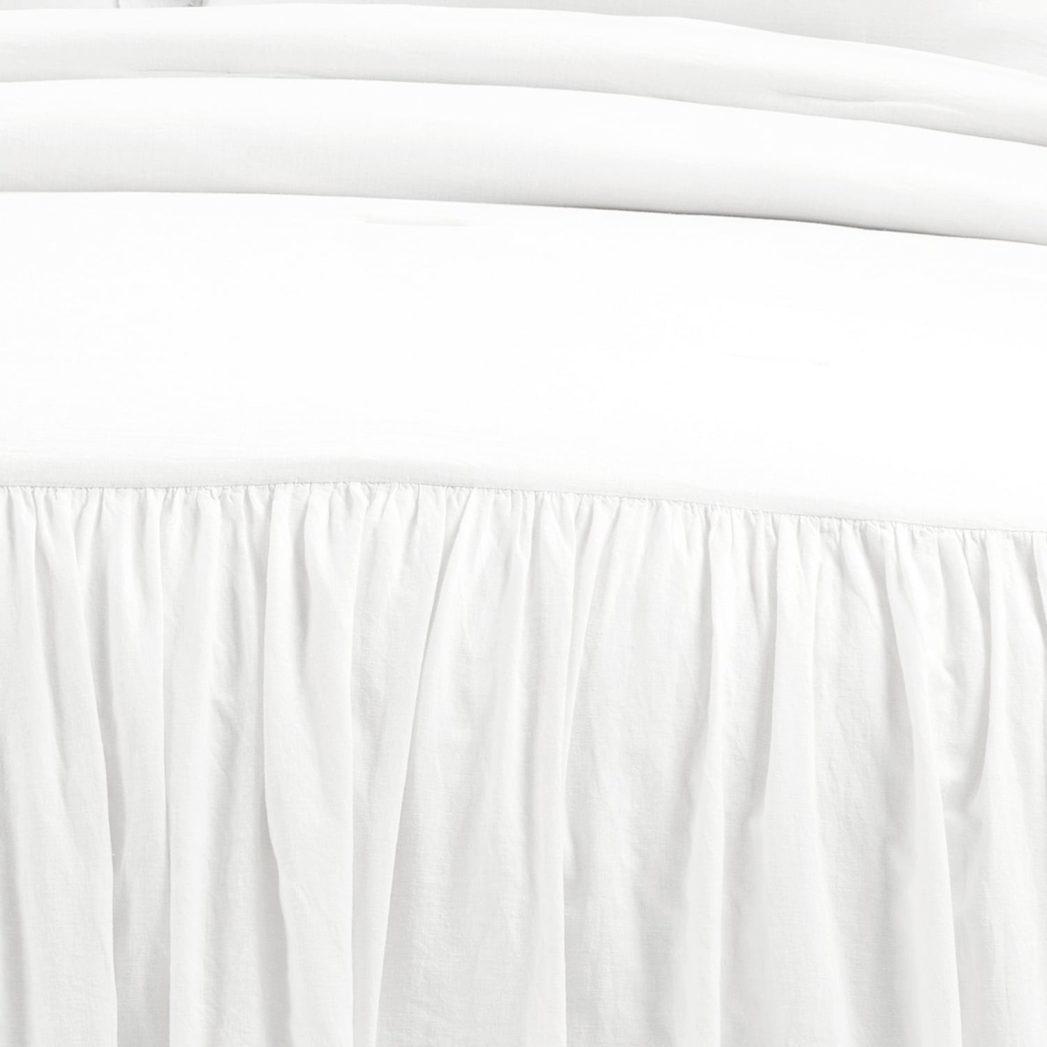 White Full/Queen Belgian Flax Linen Cotton Bedspread Set