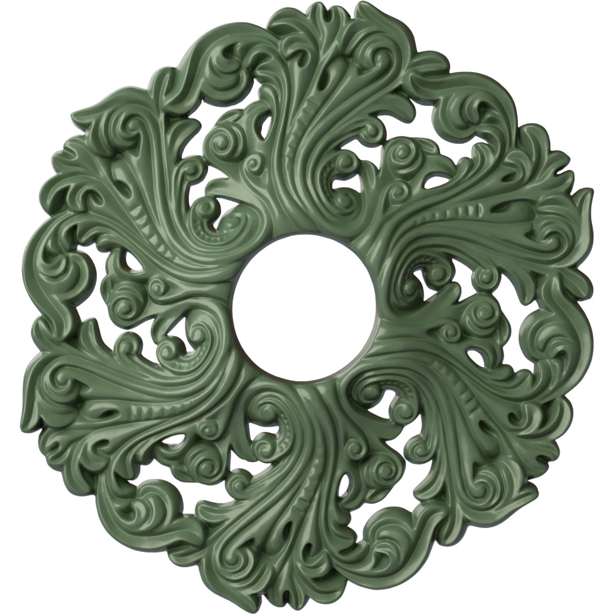 Ekena Millwork CM19ORAGF Orrington 19.625-in W x 19.625-in L Painted Athenian Green Polyurethane Whole Ceiling Medallion