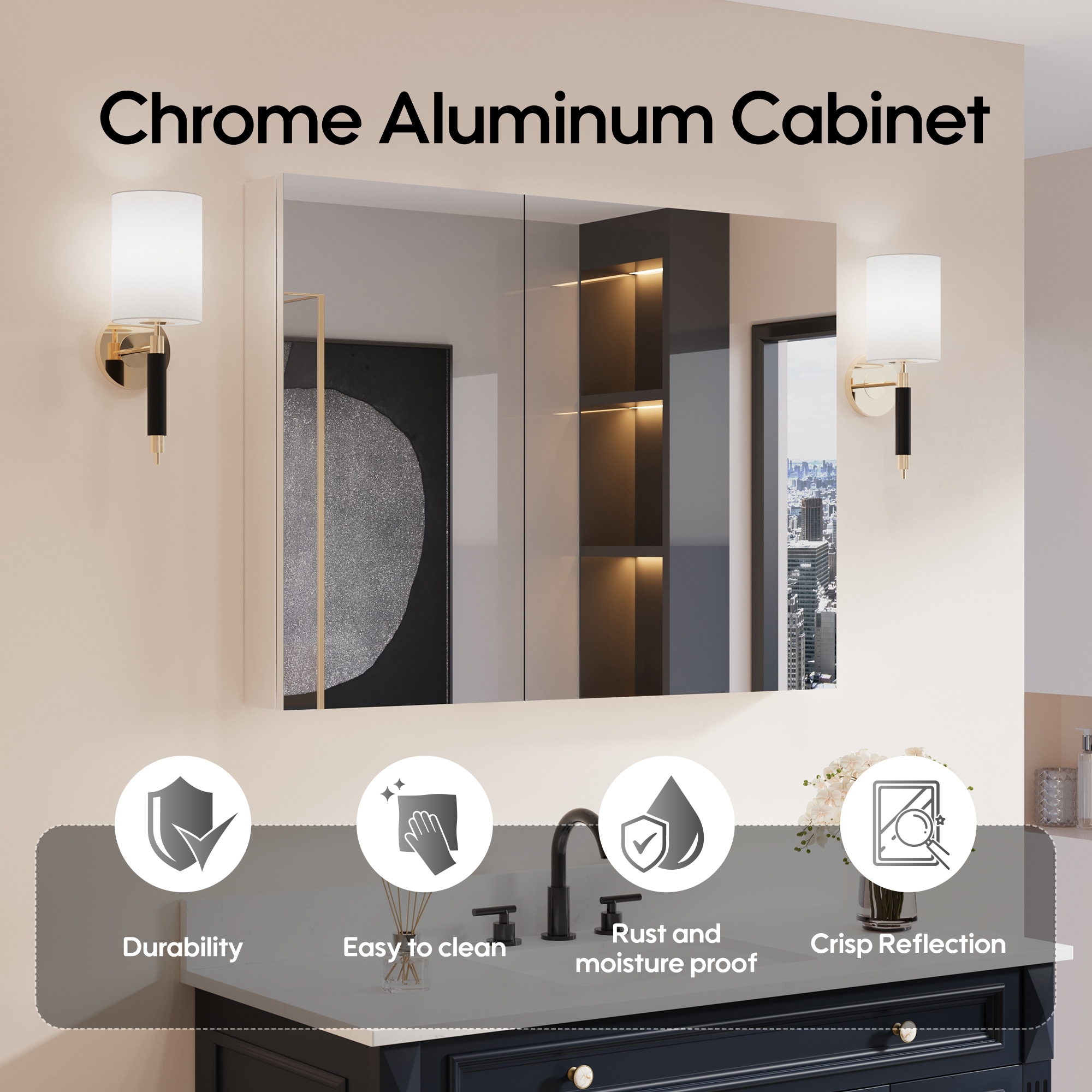 Forclover HBM-2820WH Bathroom-Medicine-Cabinets - View #9