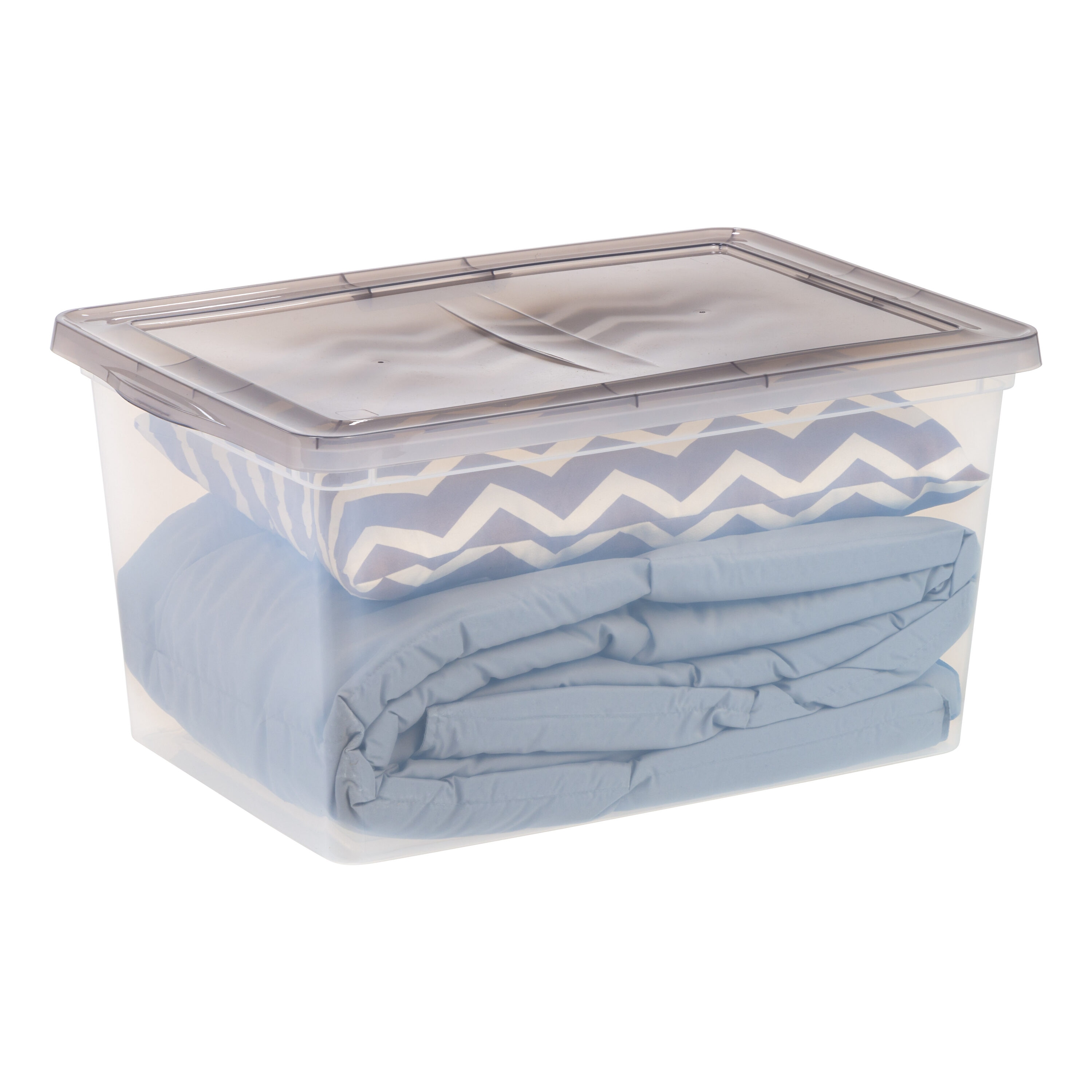 IRIS Large 14.5-Gallons (58-Quart) Gray Tote with Latching Lid in the Plastic  Storage Containers department at