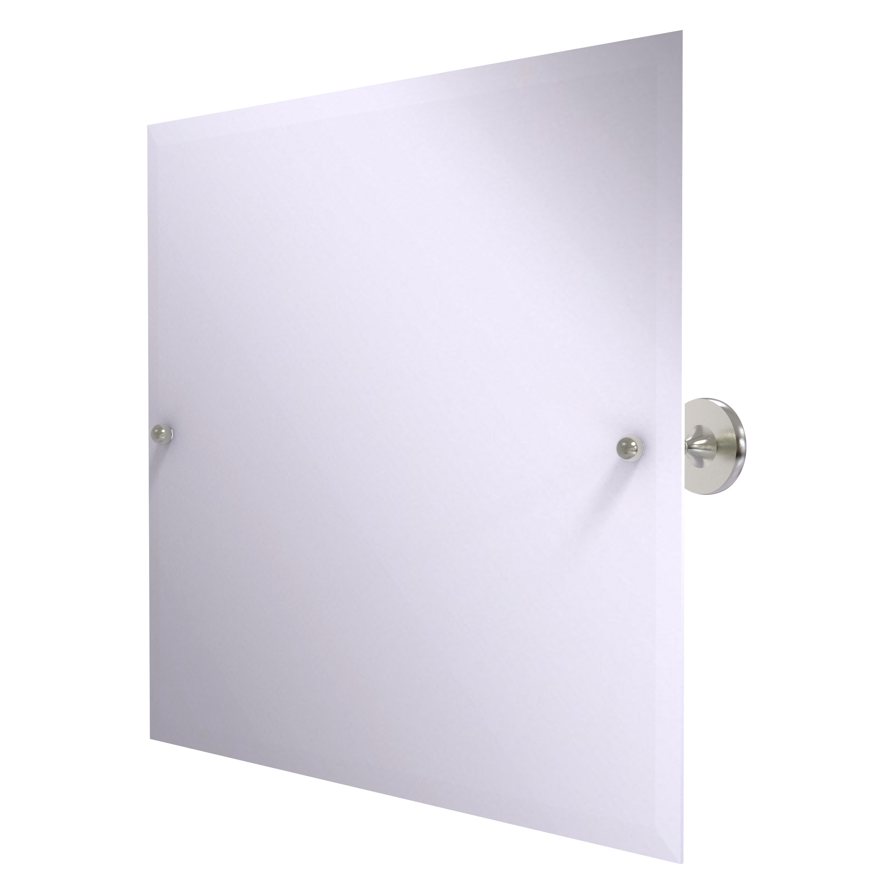 Allied Brass SL-93-SN Shadwell 22-Inches x 3.4-Inches Beveled Frameless Rectangle Tilting Bathroom Vanity Mirror ( Satin Nickel )