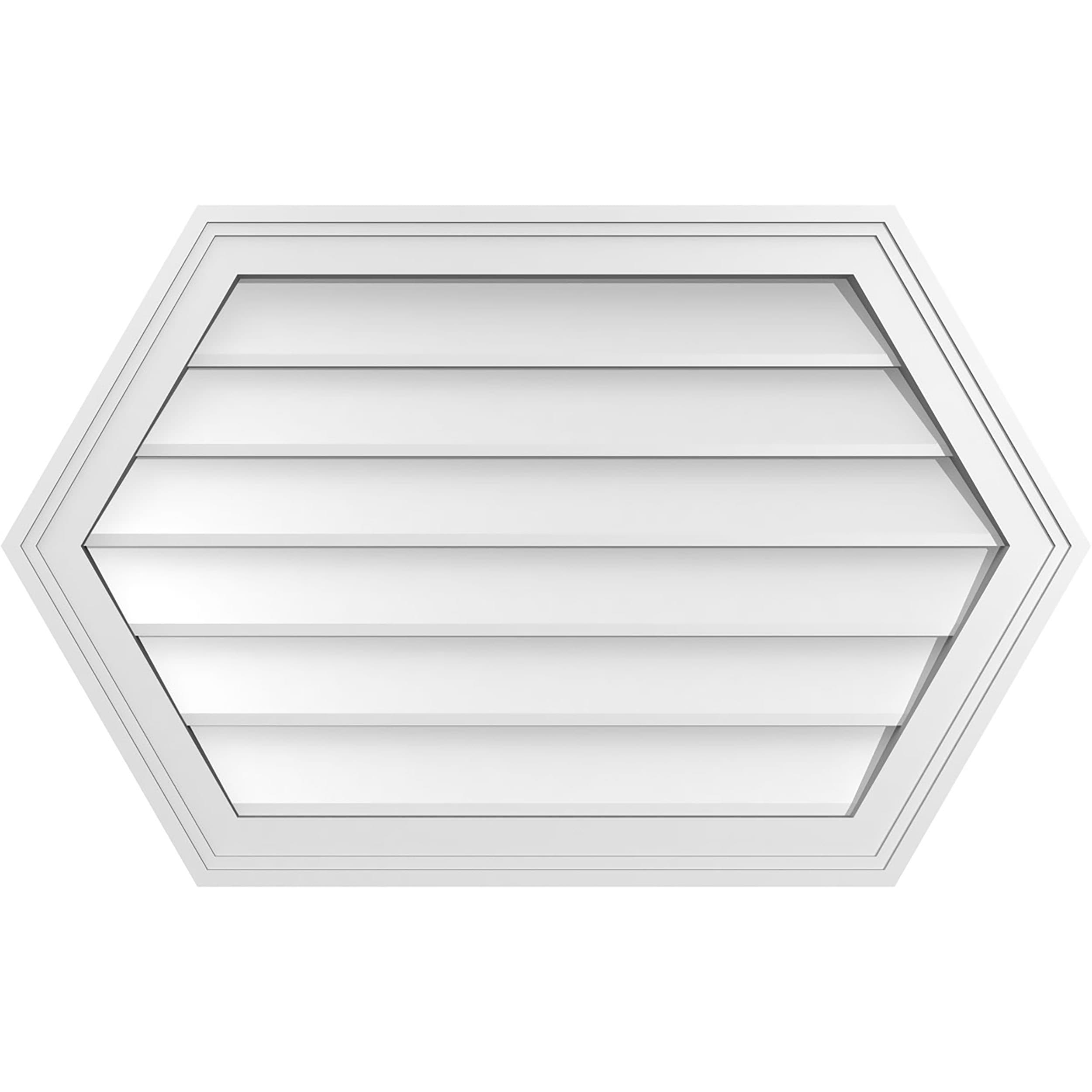 Ekena Millwork GVPHP32X2002SN 32-Inches x 20-Inches Off-white Peaked PVC Gable Louver Vent