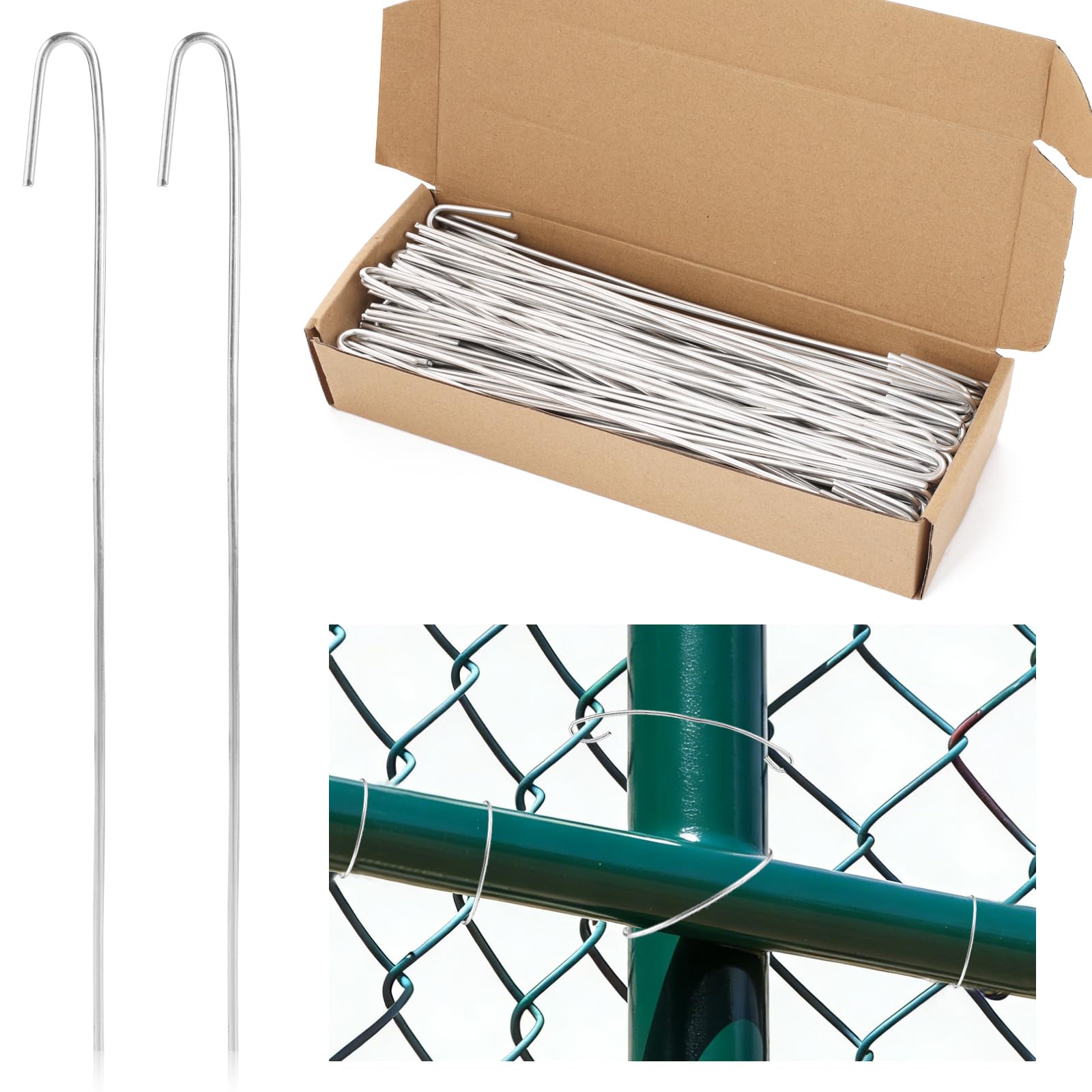 Misopily 100 Pack Ten Point Six Two Inch Aluminum Chain Link Fence Ties ...
