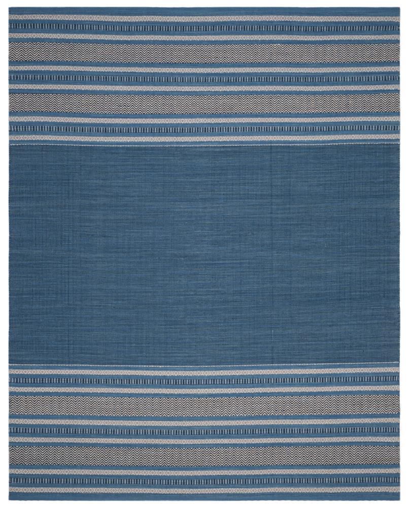 Coastal Breeze Blue Cotton 6' x 9' Handwoven Area Rug