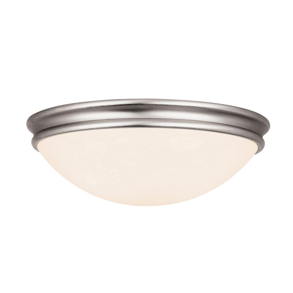 Access Lighting 20725LEDD-BS/OPL Atom 1-Light 7-in Brushed Steel LED Flush Mount Light ENERGY STAR