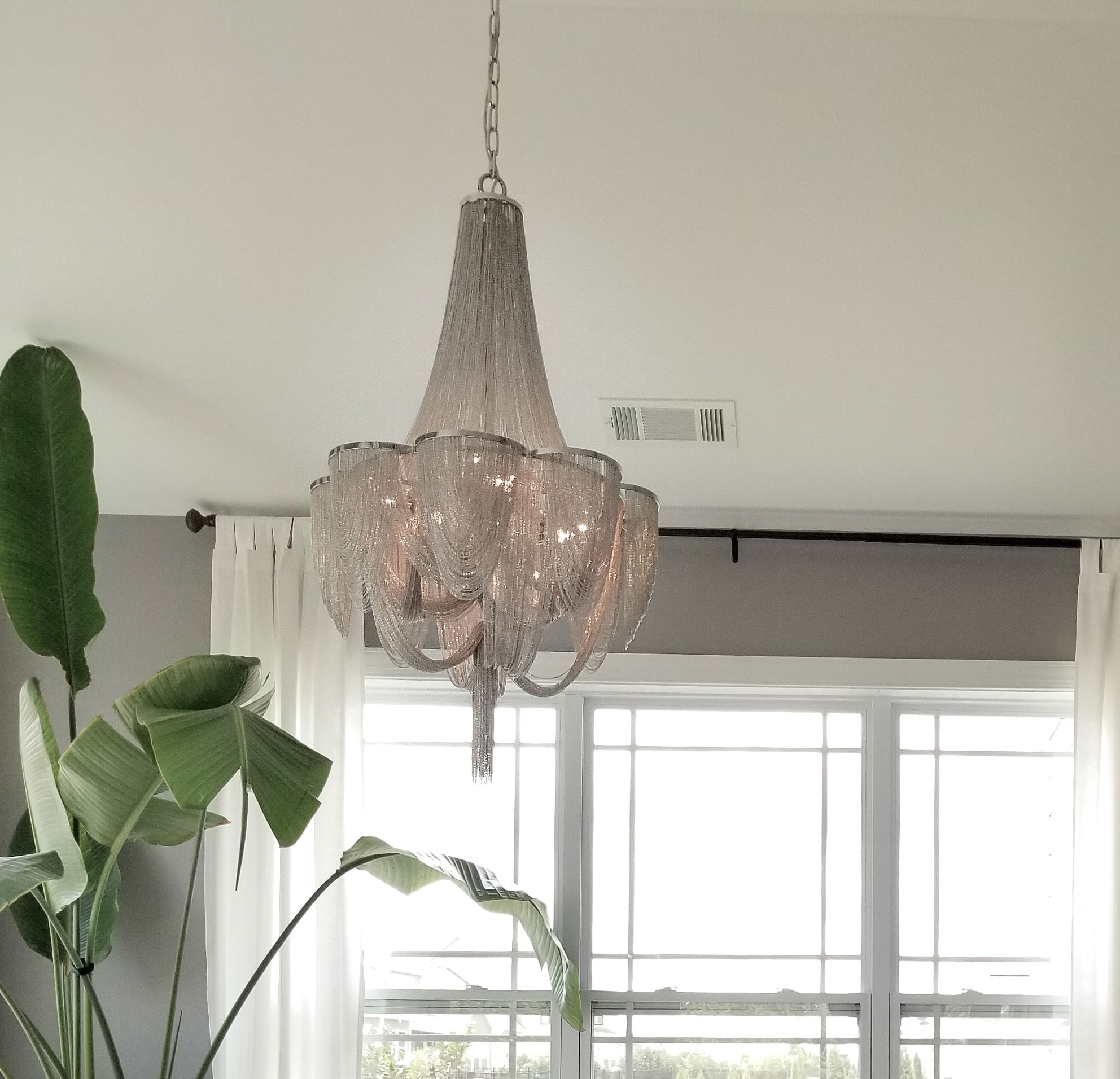Chantilly Polished Nickel 6-Light Metal Chandelier