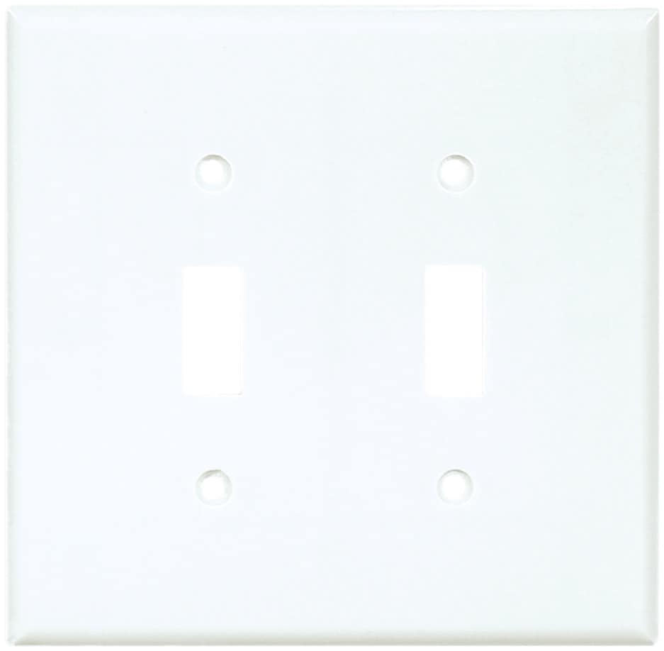 Eaton 2039W 2 -Gang Midsize Size White Plastic Indoor Toggle Wall Plate
