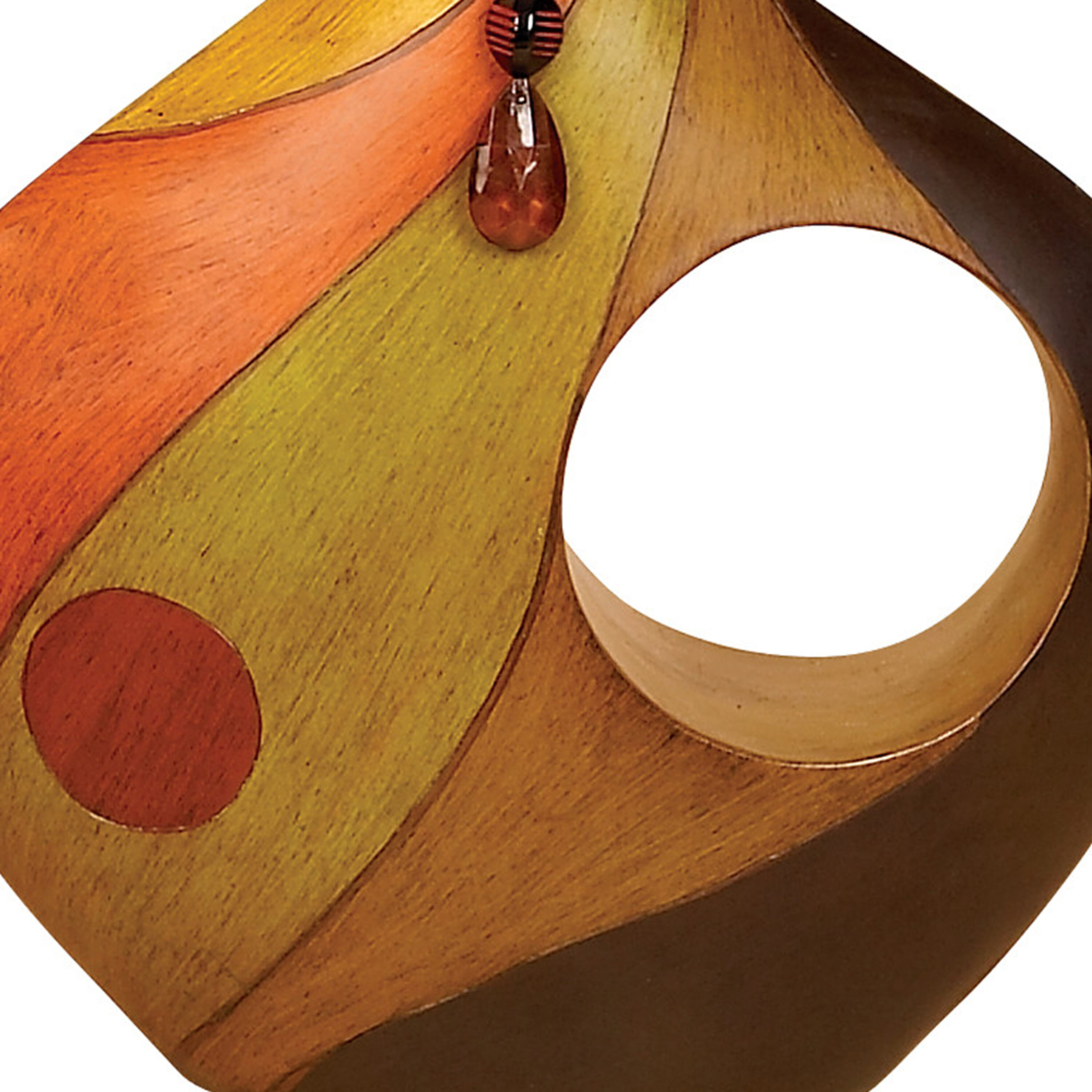 Multi-Colored Polystone Trumpet Vase with Jewel Accent