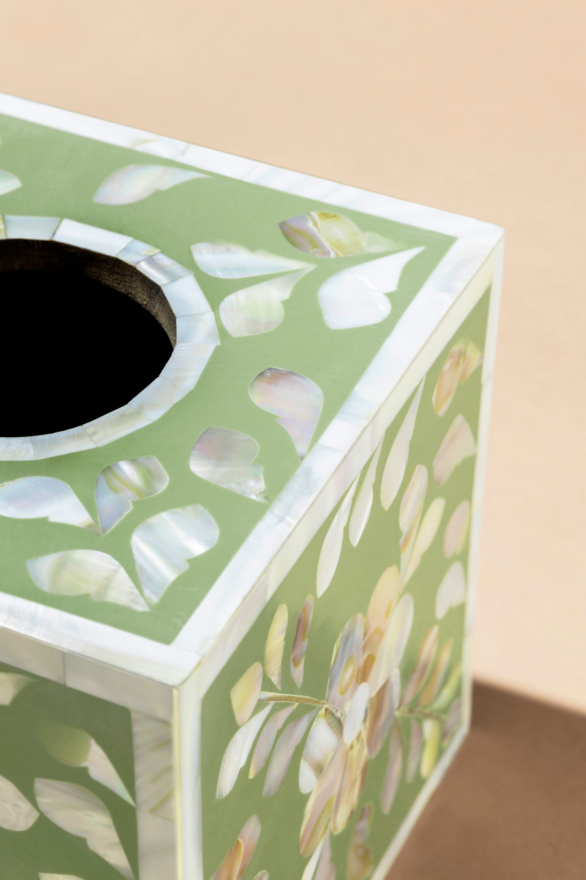 GAURI KOHLI Jodhpur Wood Facial Tissue Holder in the Bathroom