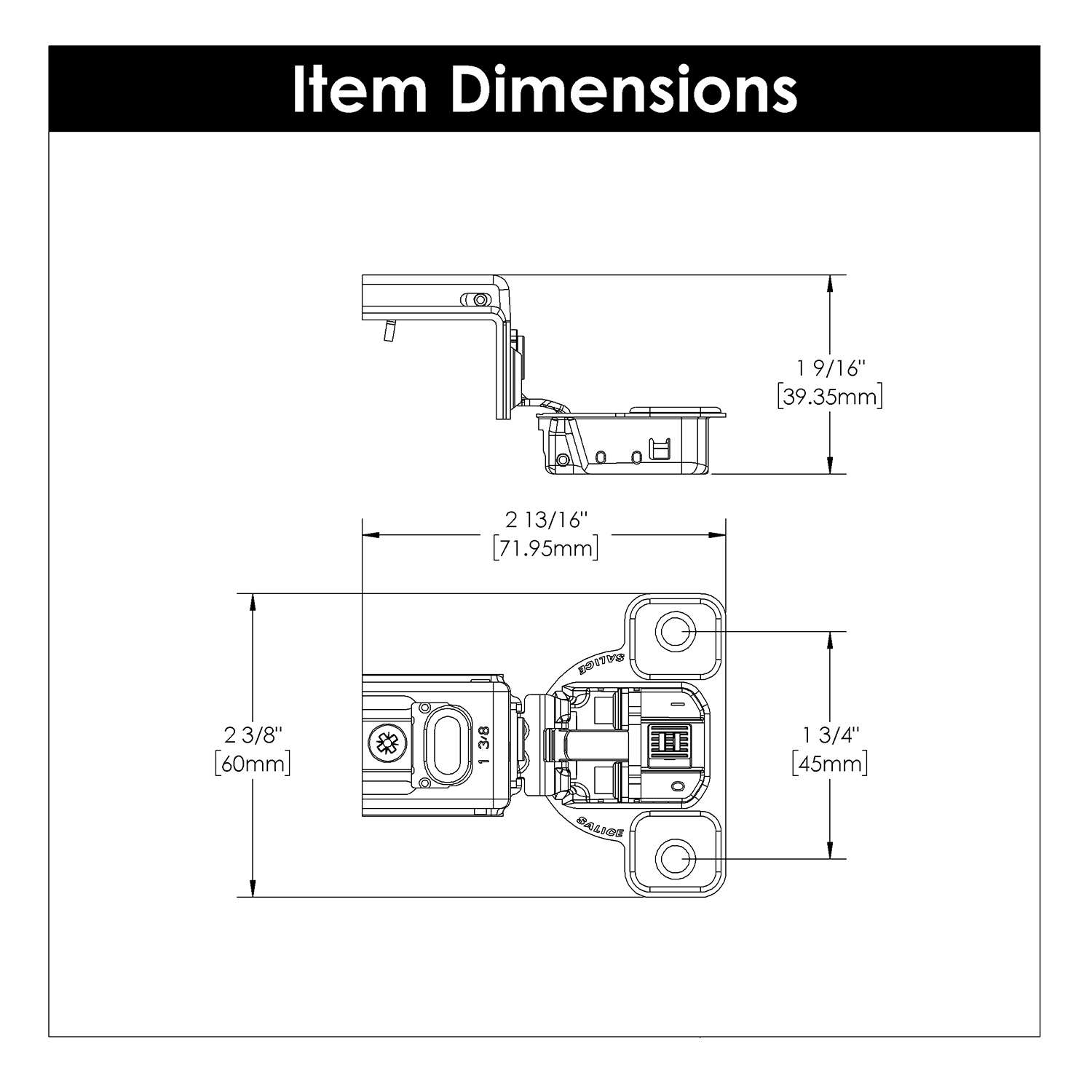 Hickory Hardware HH74719-14-10B Cabinet-Hinges - View #6