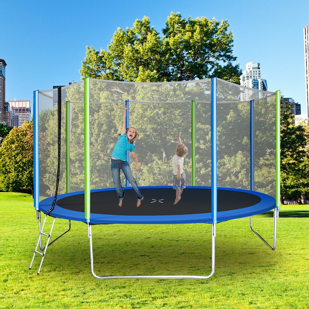 Fun Orange 14-ft Round Backyard in Blue in the Trampolines department ...