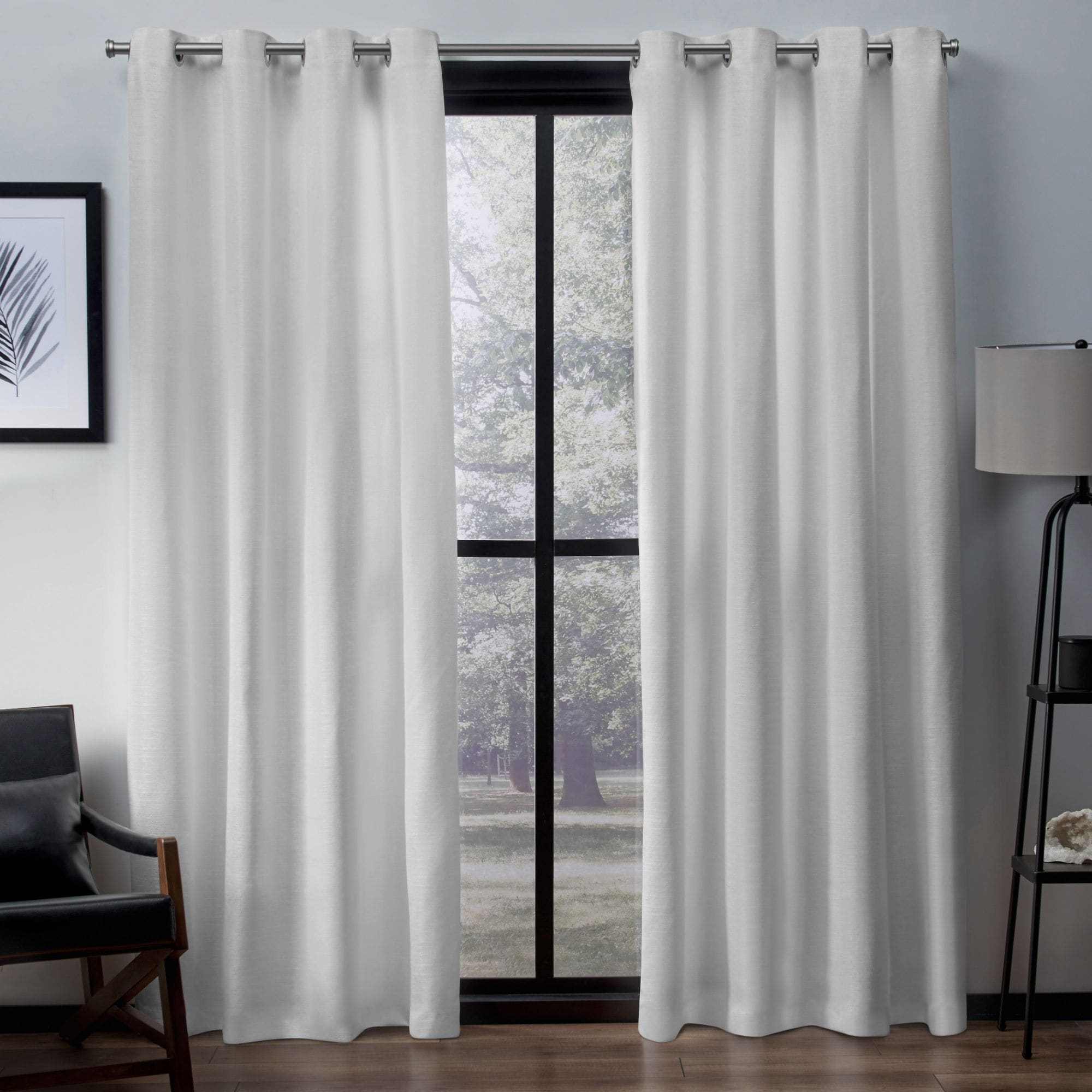 Exclusive Home EH7969-10 2-96G 96-Inches Winter White Light filtering Grommet Curtain panel pair